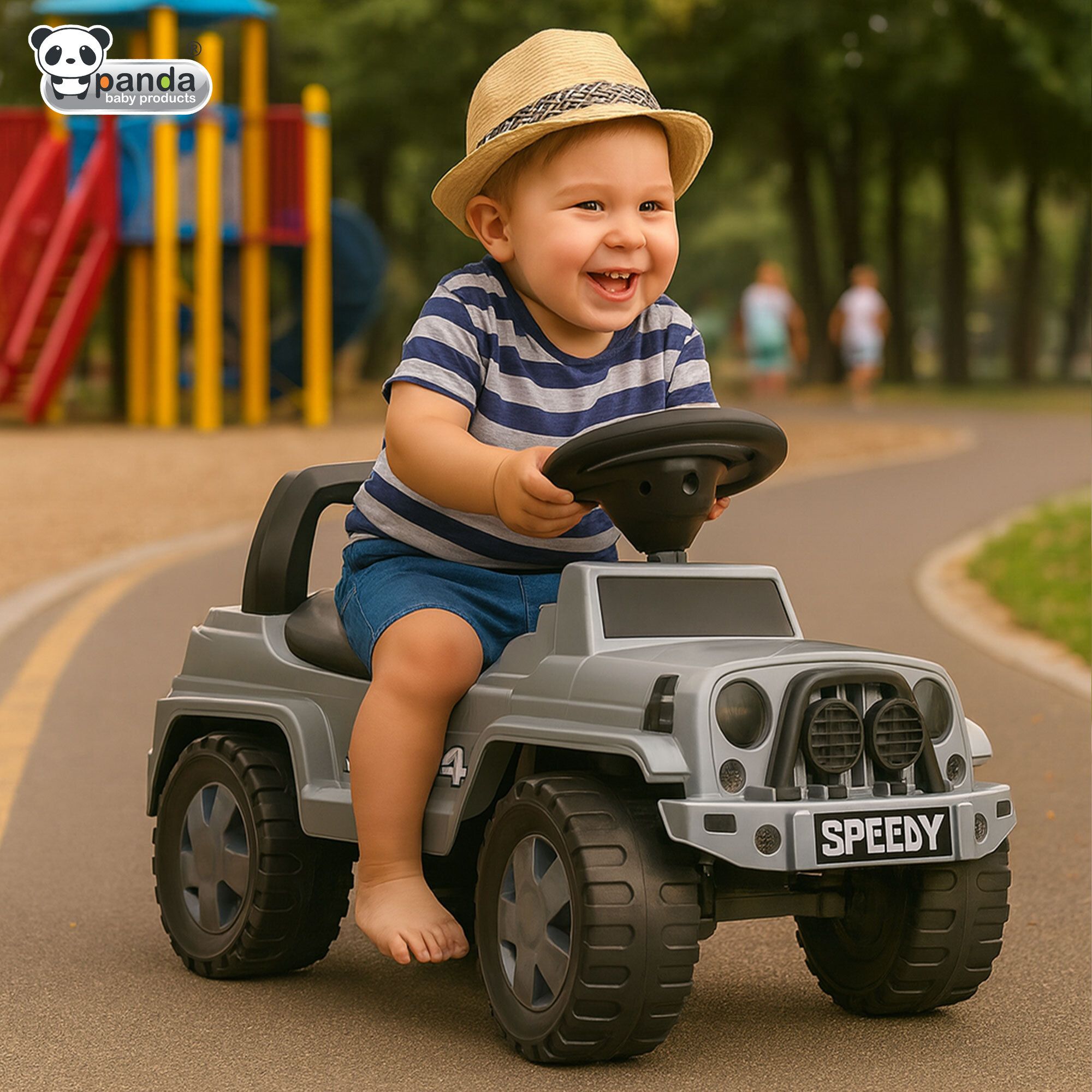 Speedy Ride on Jeep for Kids with Music & Light Car Non Battery Operated Ride On-image-34