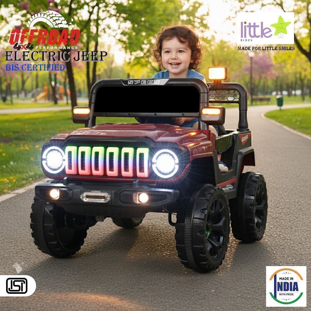 oh baby Trio 4x4 Battery Operated Jeep for Kids, Ride on Toy Baby Car with RGB Led Jeep Battery Operated Ride On-picture-36