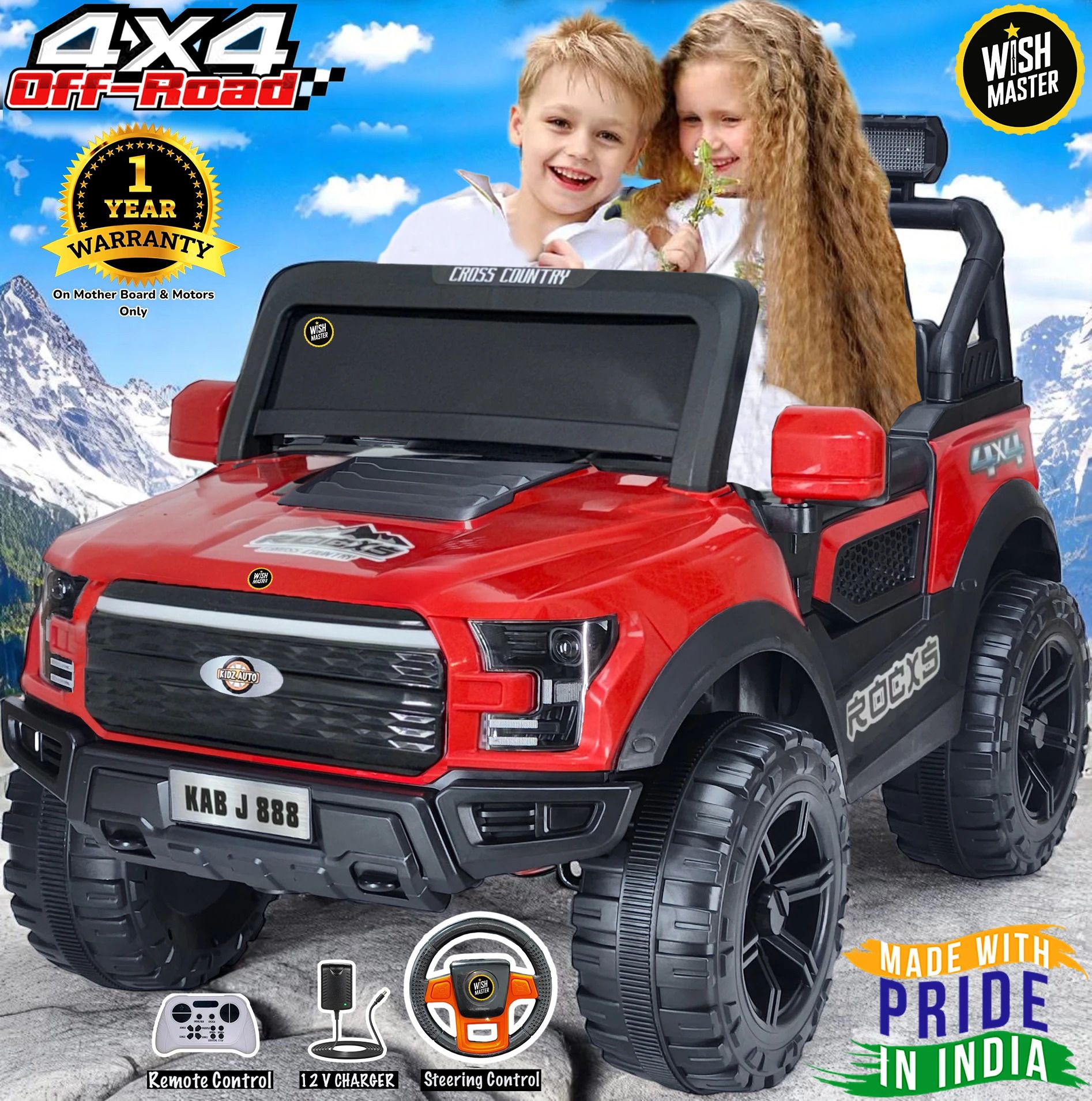 4x4 Driving Car With Remote , Mobile App + Manual Drive Car | 2-8 Year Jeep Battery Operated Ride On-image-46