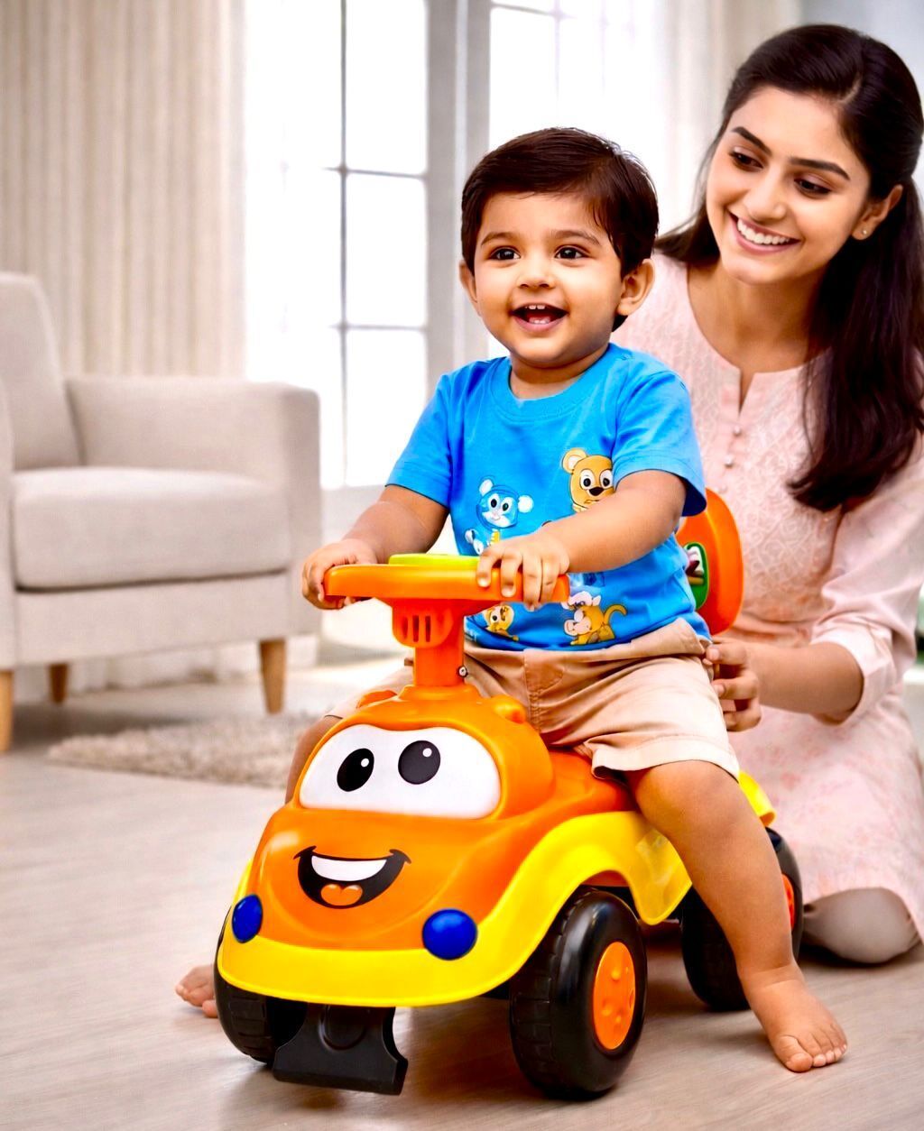 Magic Rider with Music for Kids 1 to 3 years | Upto 25kgs Car Non Battery Operated Ride On-image-37