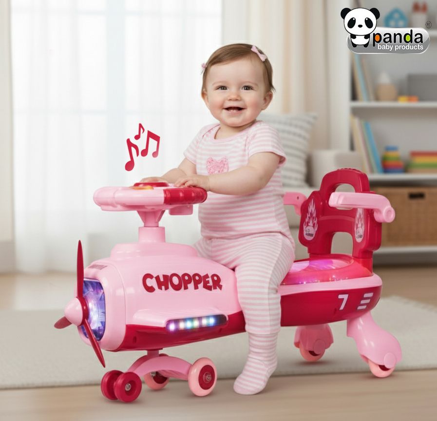 panda baby products Swing Car Chopper for Kids with Music & Horn Steering Light Rideons & Wagons Chopper 2026-28 Tricycle-picture-6