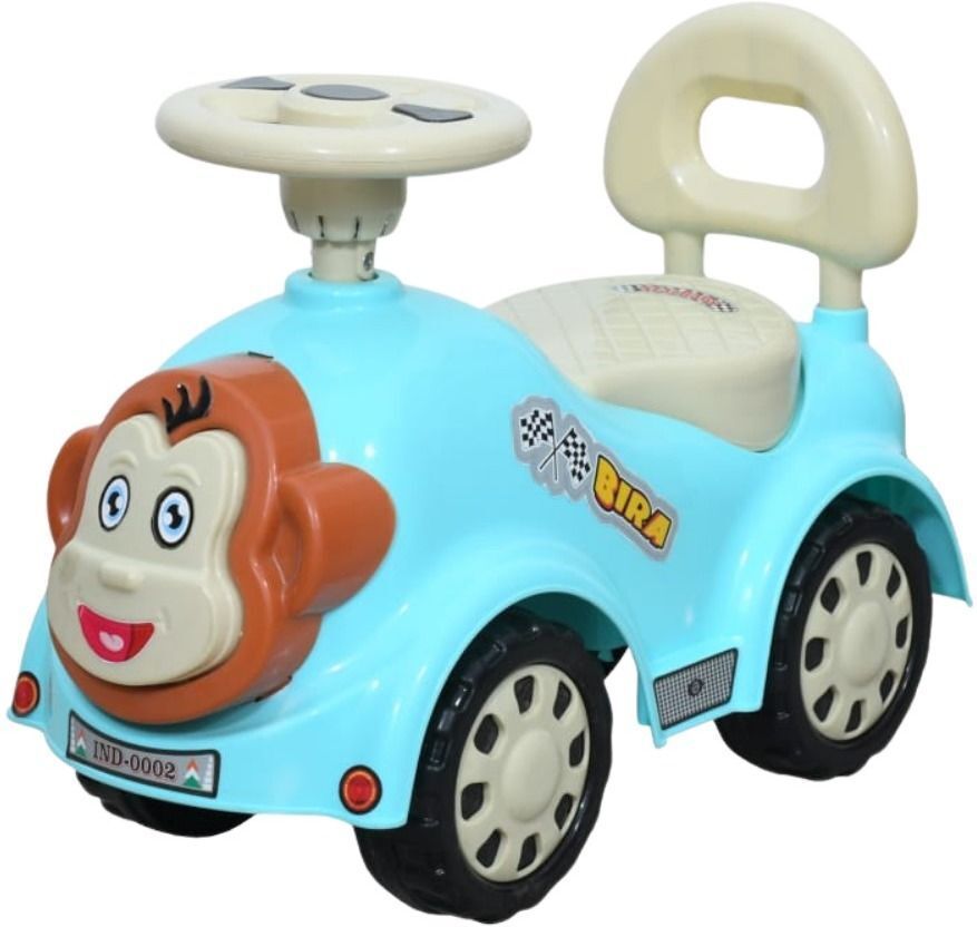 ayaan toys Monkey Face Ride On Push Car for Kids Steering Wheel Backrest Indoor Outdoor Rideons & Wagons Non Battery Operated Ride On-picture-13