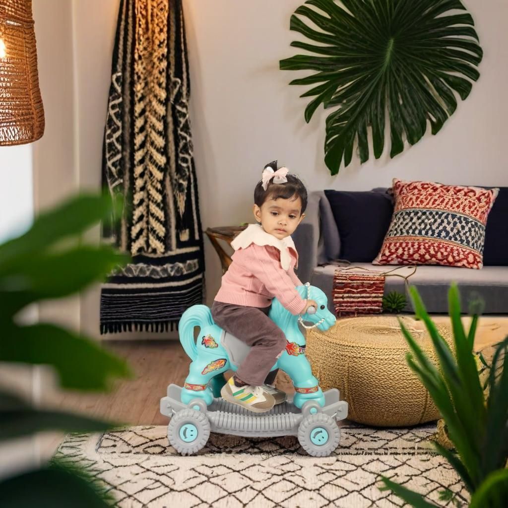 toyprofessor Baby Horse Rider and Rocker for Children Ages 1-5 | Rideons & Wagons Non Battery Operated Ride On-picture-30