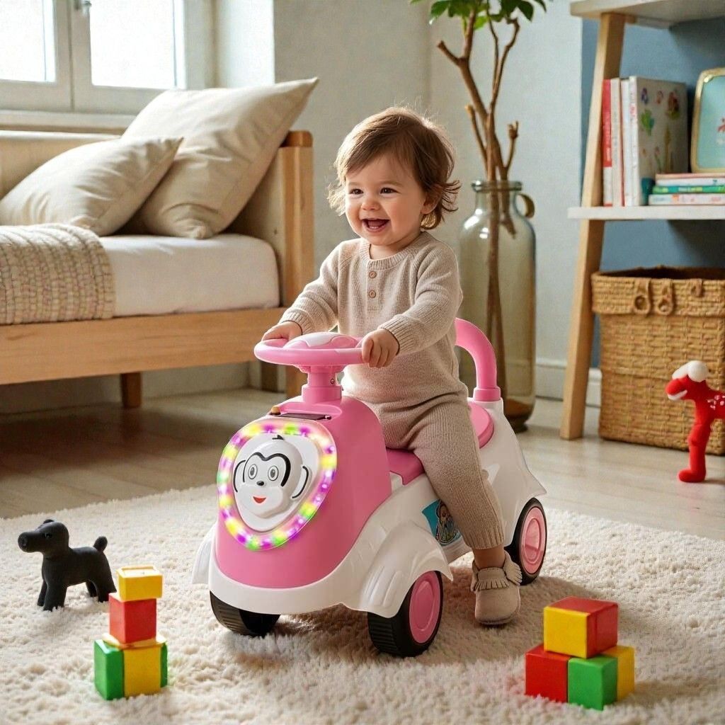 Cute face Jumbo Kids Ride on Push Along Toy Car Rideons & Wagons Battery Operated Ride On-image-29