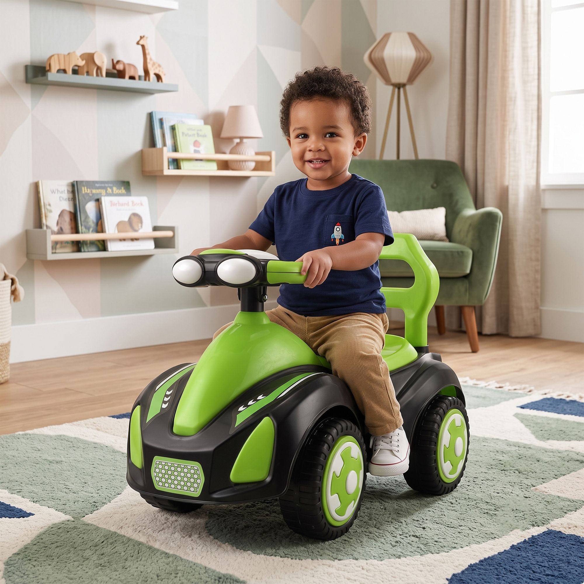 Toddler Ride On Car with Steering | Manual Ride On Vehicle Rideons & Wagons Battery Operated Ride On-image-45
