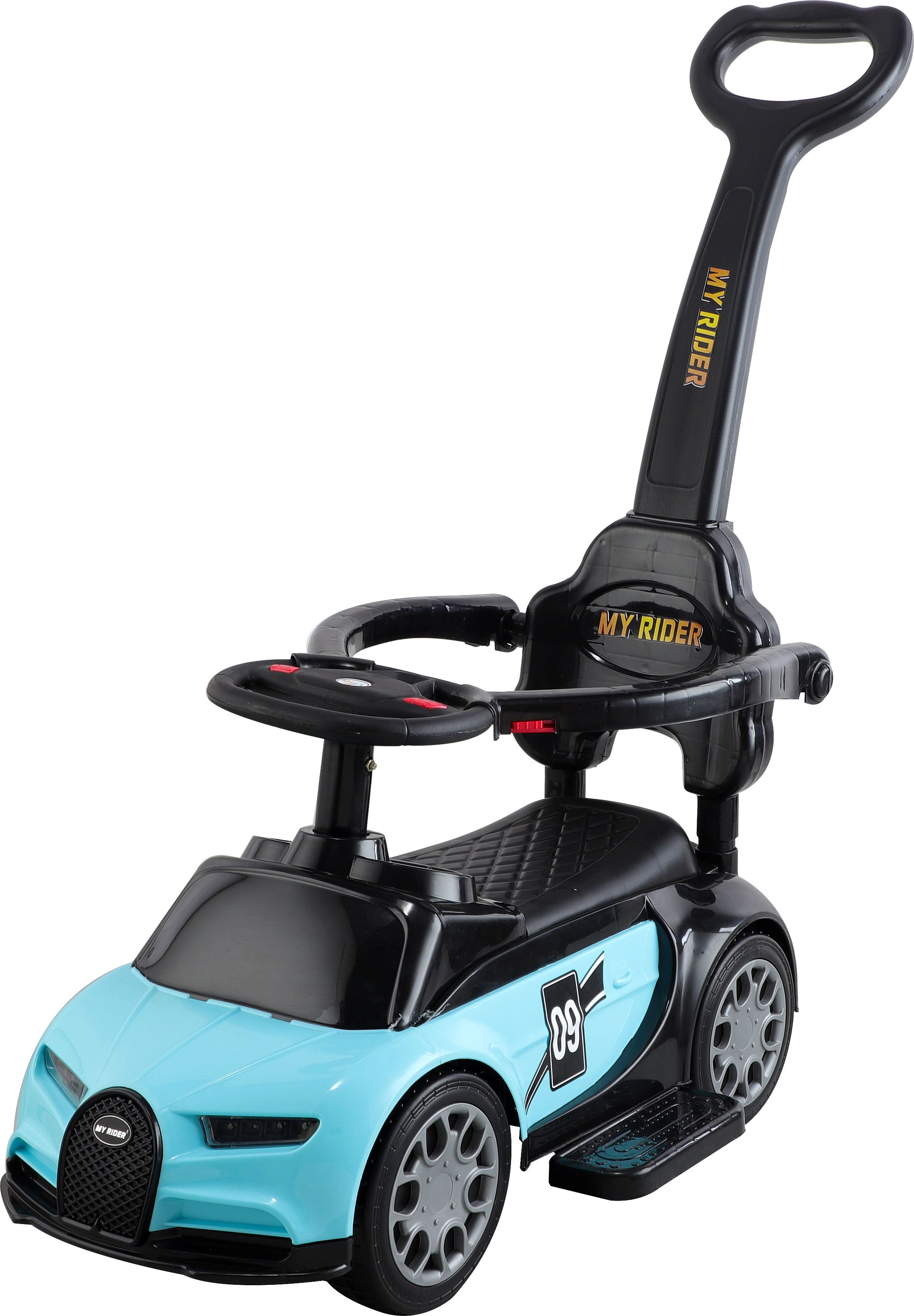 Sky Blue Bugatti-Inspired Rider Ride-On Car for Kids Rideons & Wagons Non Battery Operated Ride On-image-9