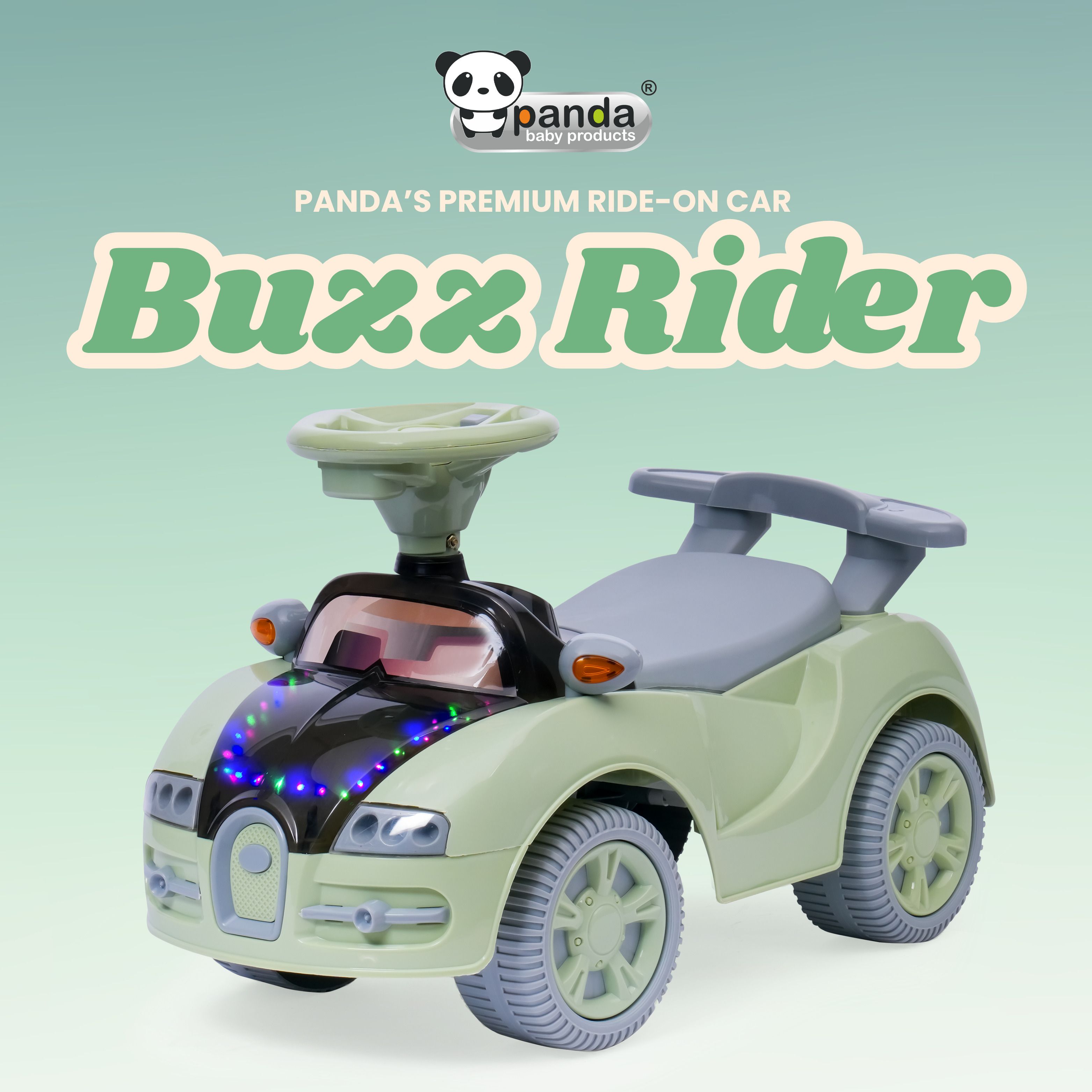 panda baby products Buzz Rider Premium Baby Ride-On Car with Lights Car Non Battery Operated Ride On-picture-44