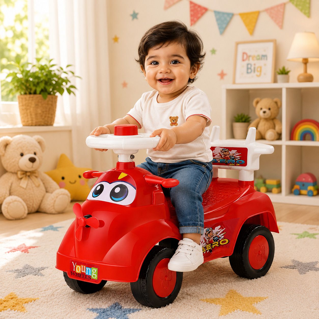 Kids Ride on Swing Car with Back Support Rideons & Wagons Battery Operated Ride On-image-8