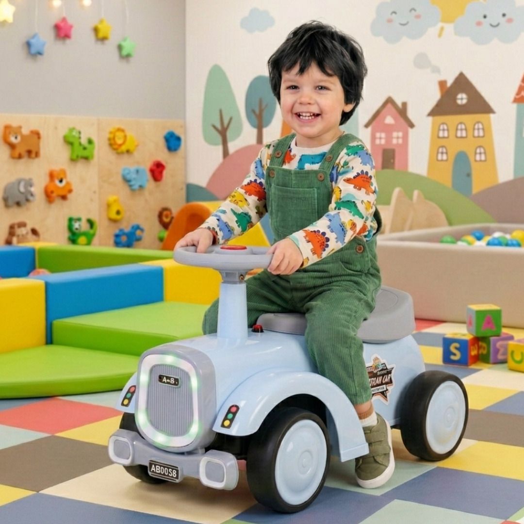 Veteran Car Push Ride On for Kids with Music, Lights & Steering 2–5Y Car Non Battery Operated Ride On-image-41