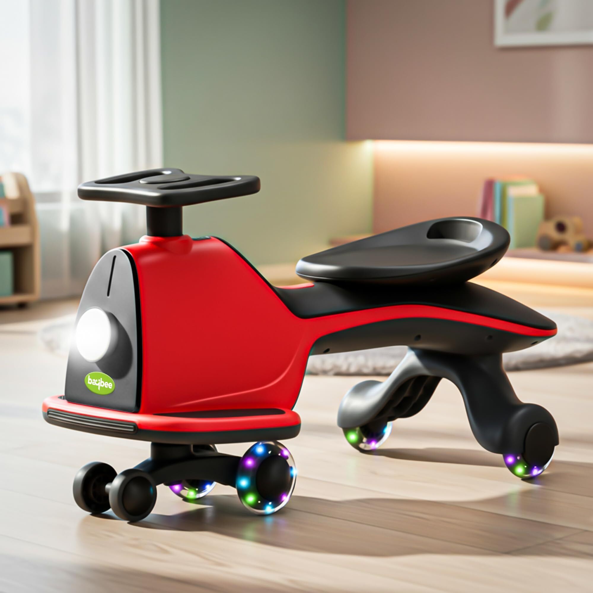 Swing Car for Kids|Twister Push Ride on Toy Kids Car with LED Lights & Music Rideons & Wagons Non Battery Operated Ride On-image-25