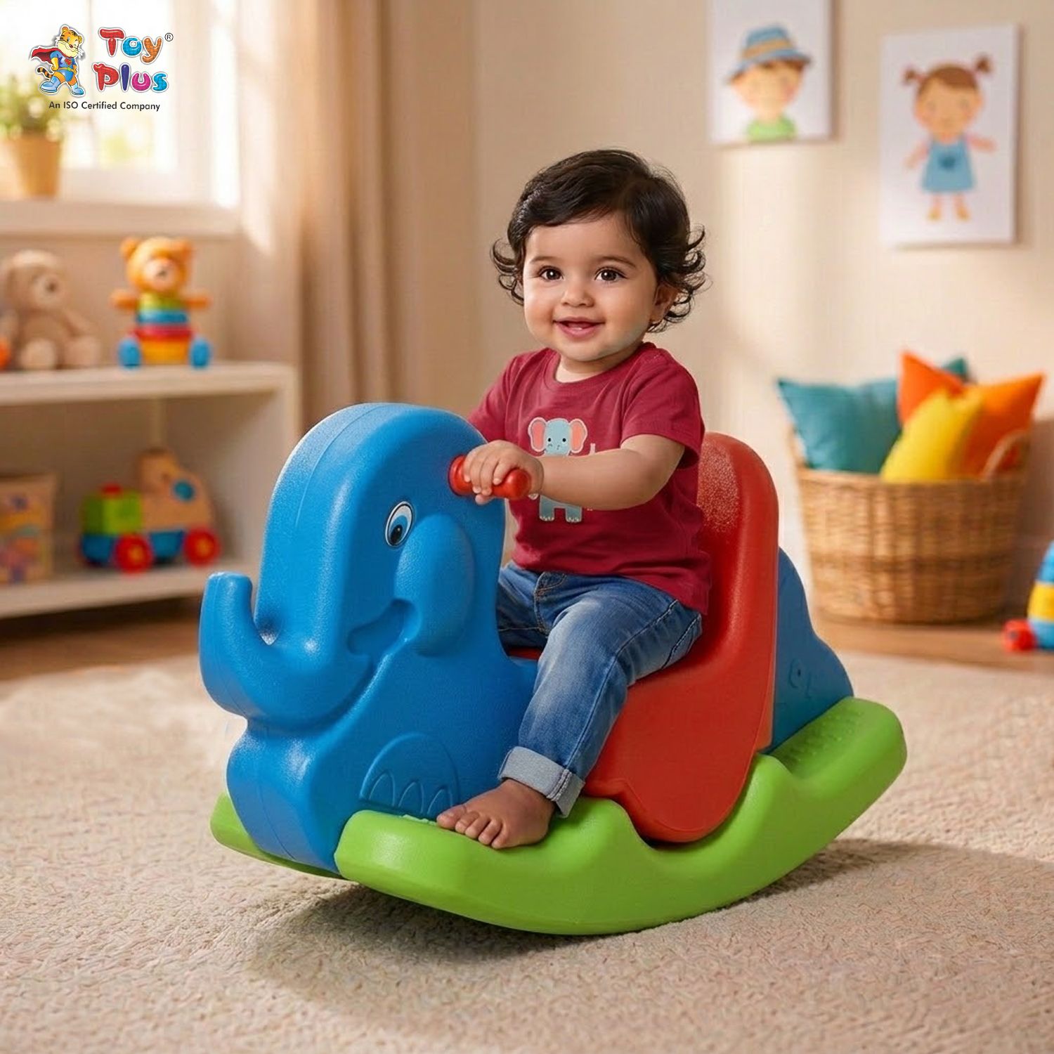 Toy Plus Elephant-shaped Rokers - Blue face Rideons & Wagons Non Battery Operated Ride On-picture-37