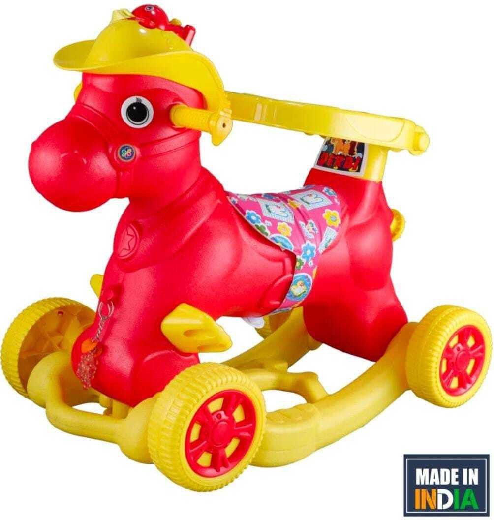 joyride Derbi 2-in-1 Rocking Horse Cum Ride On with Backrest 1 To 3 Years For Kids Push Rideons & Wagons Non Battery Operated Ride On-picture-33