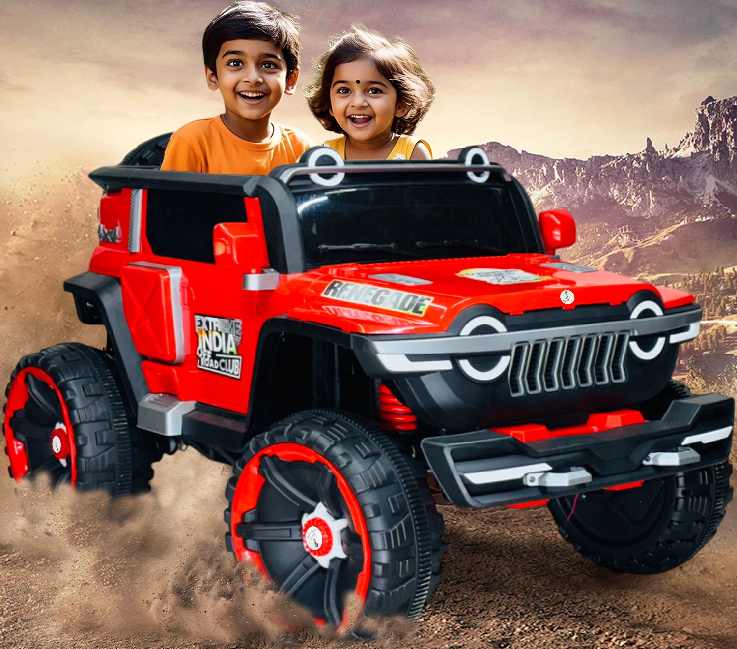 Big Jumbo Size 4x4 Off-Road Electric Car With Openable Doors Big Wheels Jeep Battery Operated Ride On-image-9