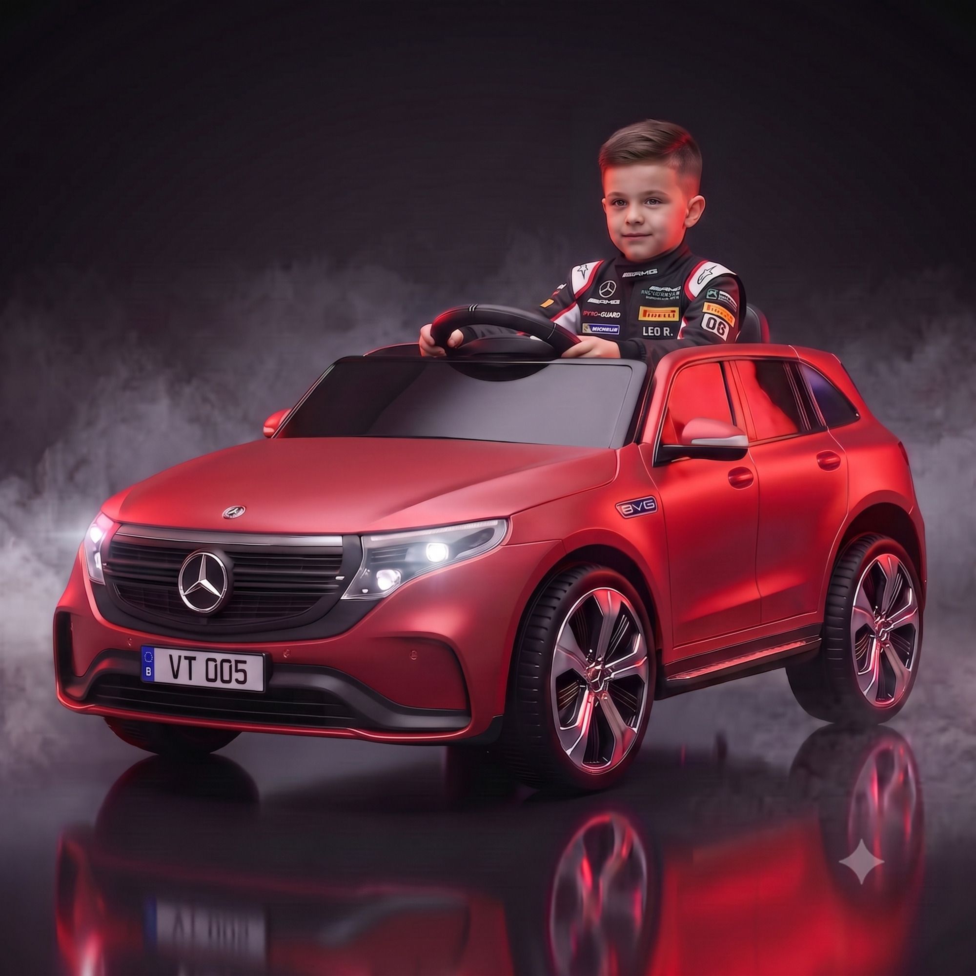 Vini Toys Battery Operated Car for Kids, Openable Doors & Foot Accelerator Car Battery Operated Ride On-image-4