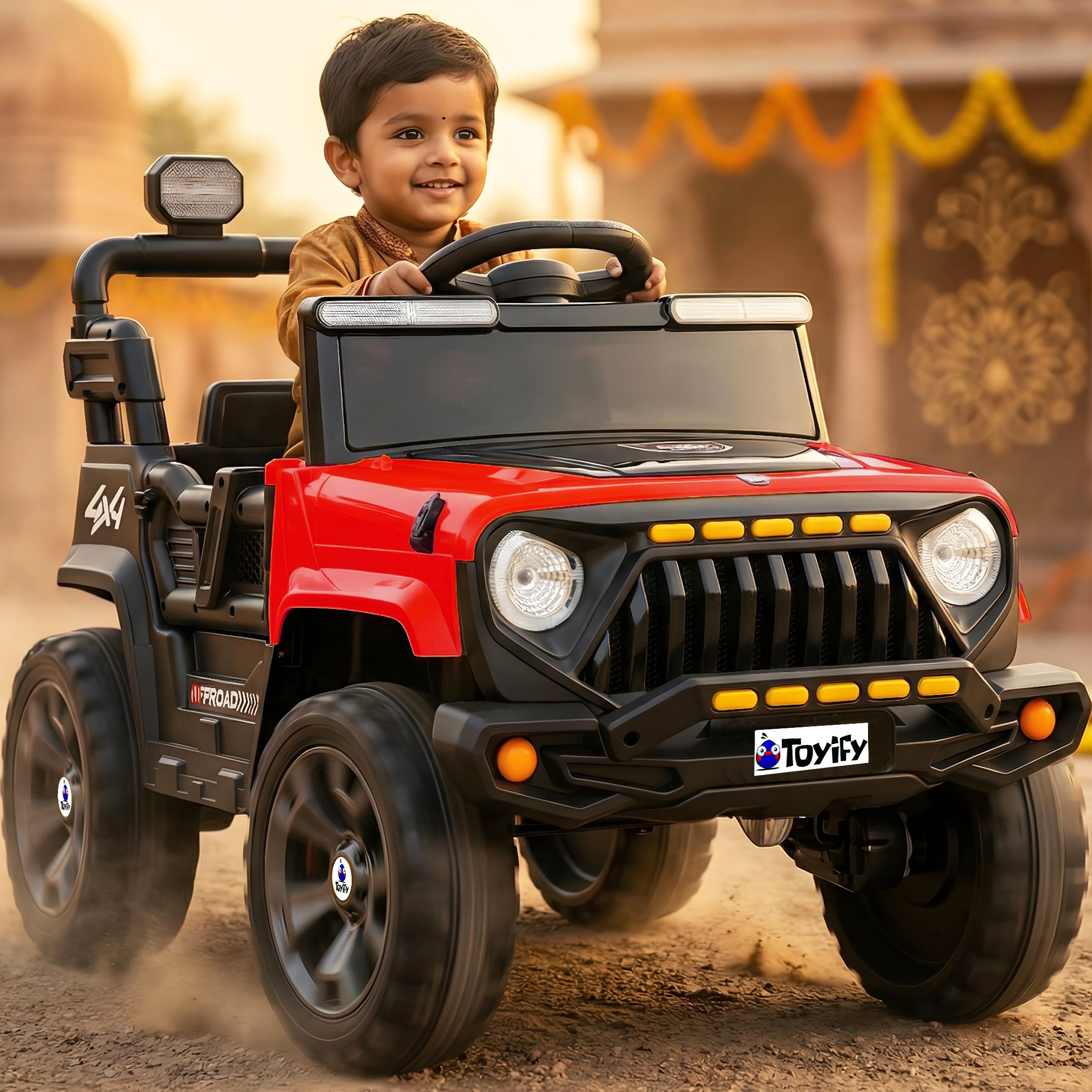 toyify Thar 4x4 Ride-On Car for Kids – Dual Motor, Remote Control, Music & Lights Jeep Battery Operated Ride On-picture-0