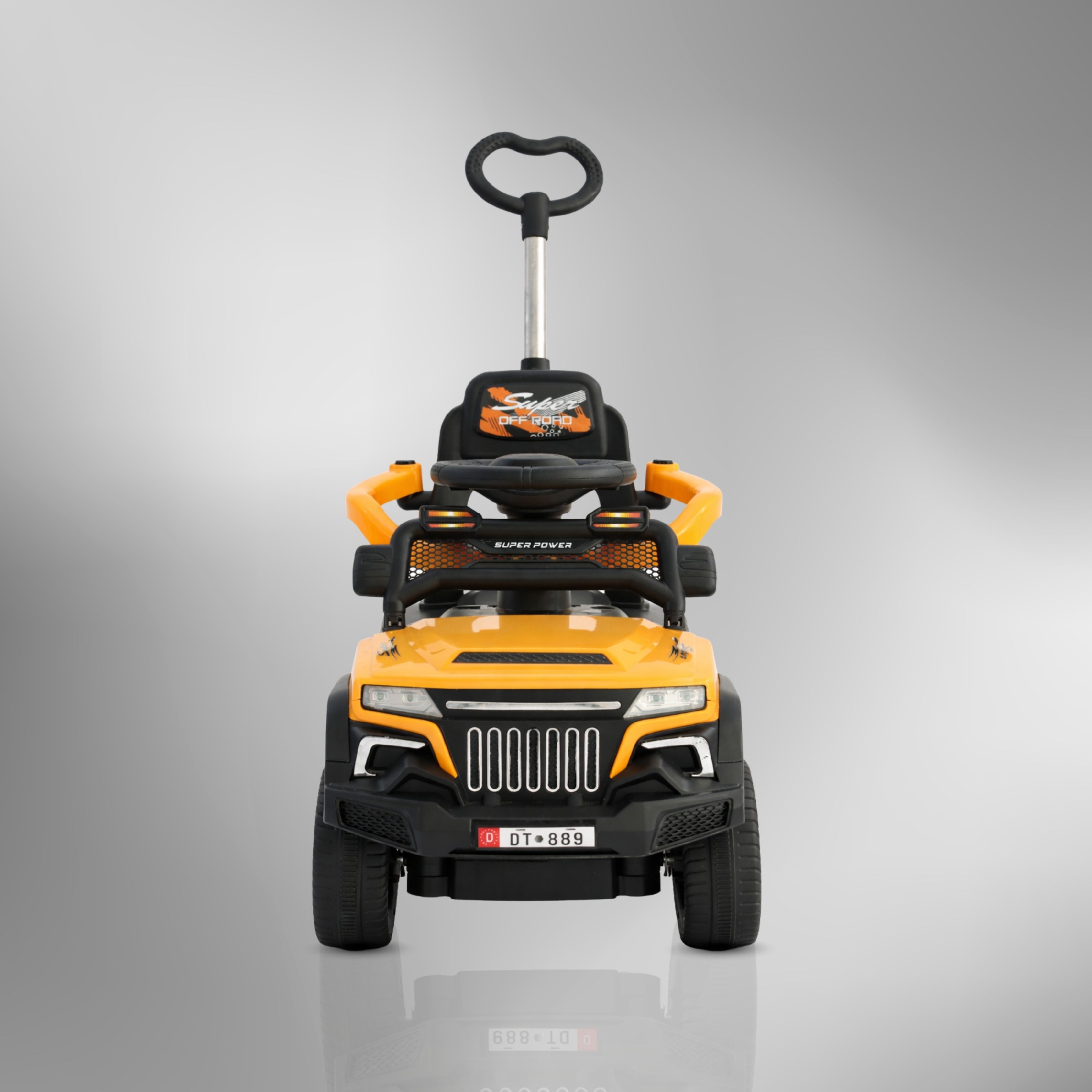 Fun Wheels Kids Manual Ride On Push Car with Parent Handle,Music & Lights-ORANGE Rideons & Wagons Non Battery Operated Ride On-image-46