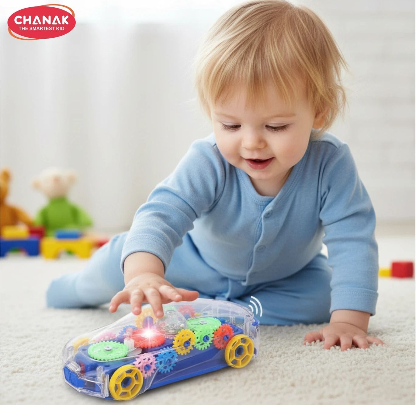Transparent Gear Car for Kids, Concept Gear Cars with Music and Light Toy Car Battery Operated Ride On-image-22