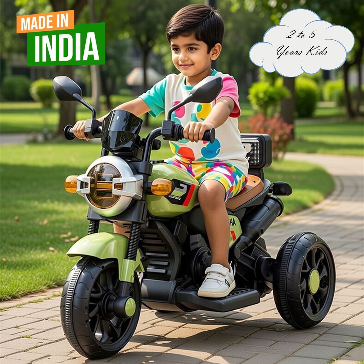Battery Operated Bike for Kids with Foot Accelerator/Music with LED Light Bike Battery Operated Ride On-image-39