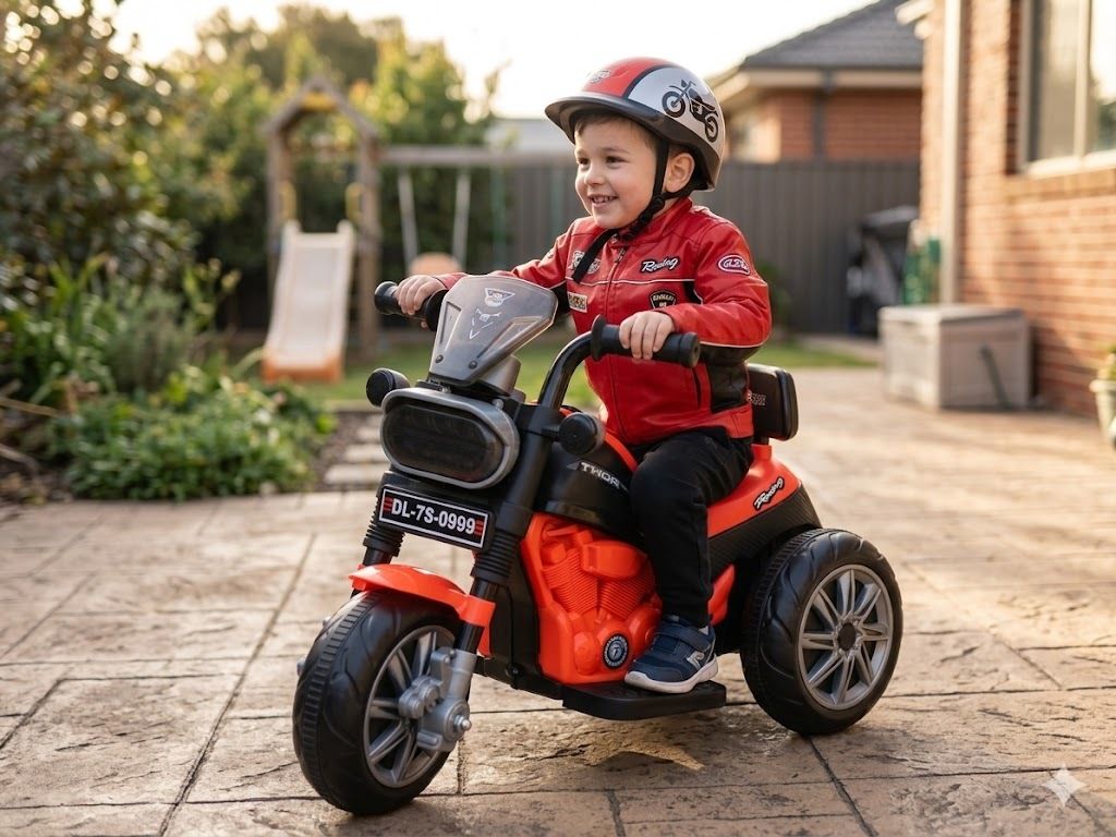 6V Battery EV Thor Bike with Front & Rear Foot Accelerator for Kids Bike Battery Operated Ride On-image-23
