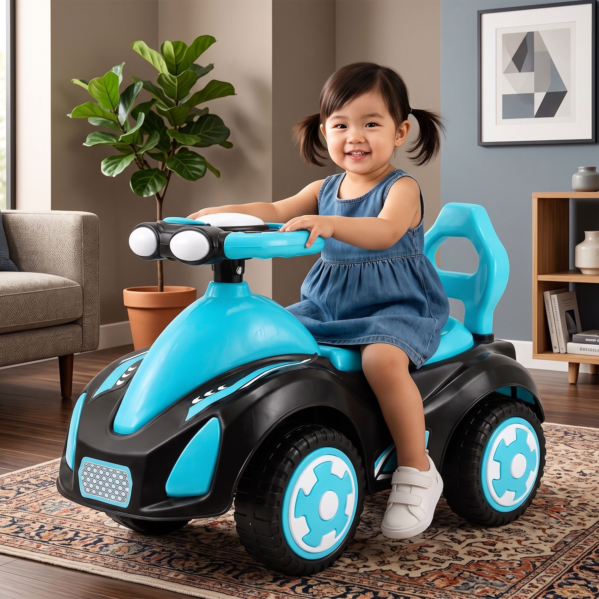 Kids Ride on Ferrari Car, Push along Ride on Biys and Girls Rideons & Wagons Battery Operated Ride On-image-20