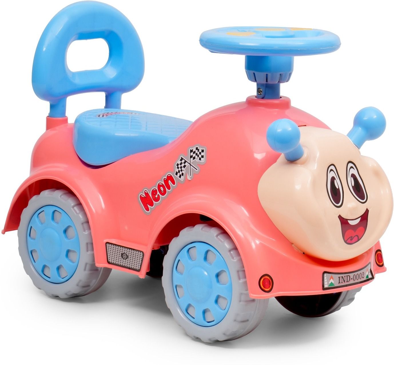 dandles Neon Push Car with Music, for kids 1 to 3 years upto 25 Kgs Under Big Wheels Car Non Battery Operated Ride On-picture-37