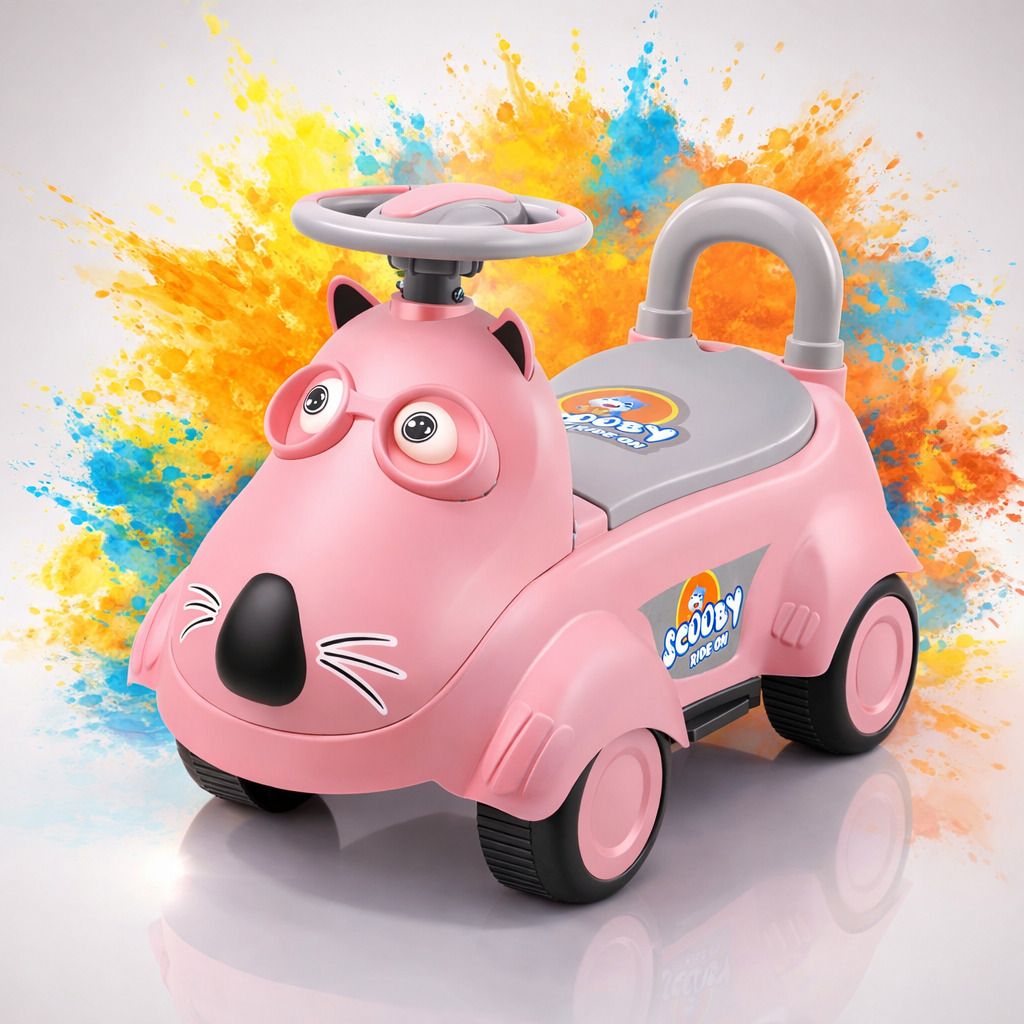 Baby Ride On Toy Car with Push Handle | Cartoon Kids Walker Car |kids scooter-image-22
