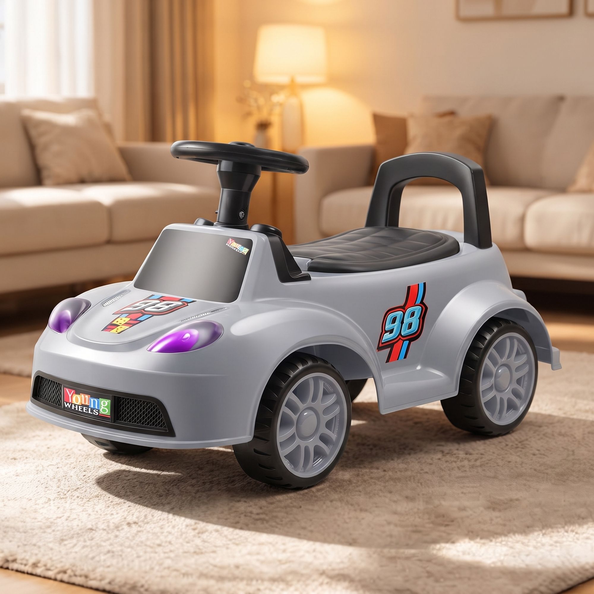 Manual Ride On Car for Toddlers Indoor Outdoor Riding Toy Rideons & Wagons Battery Operated Ride On-image-5