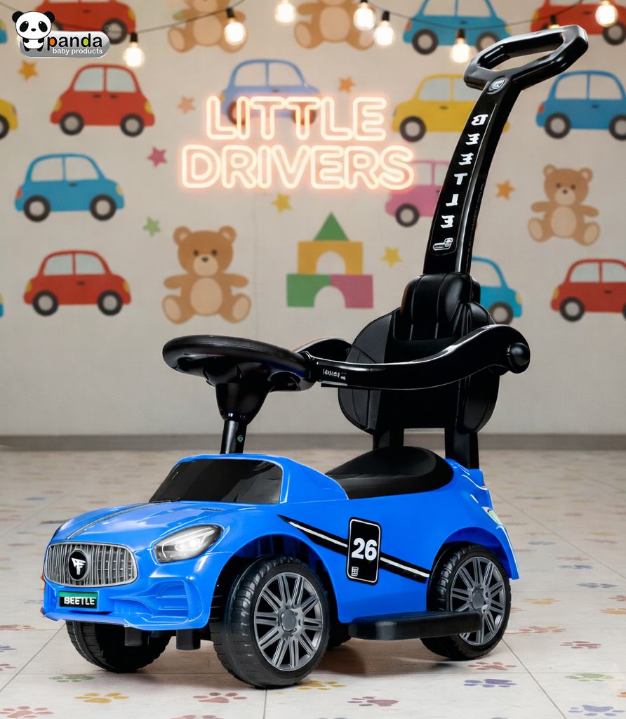 Beetle_Plus_Blue Car Non Battery Operated Ride On-image-1