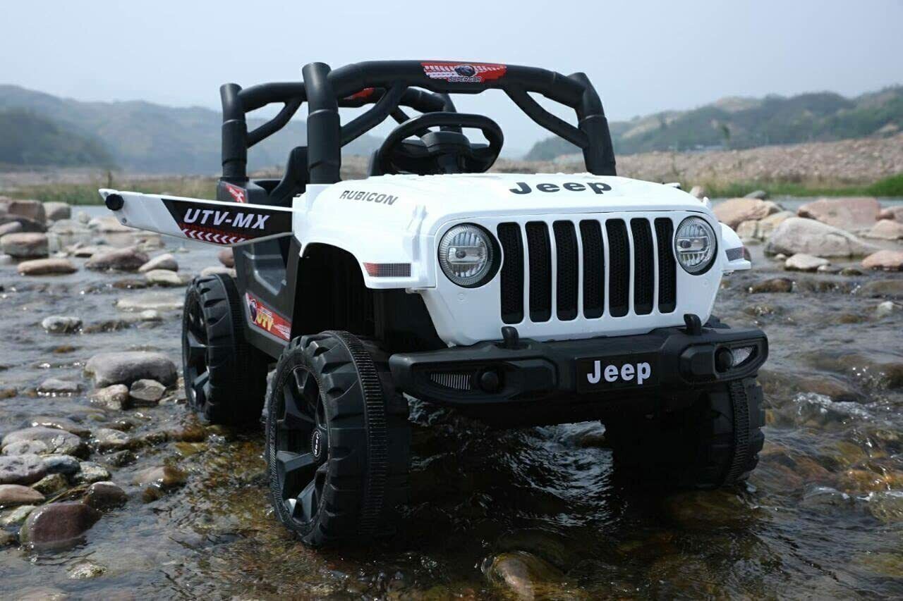 908 White Powerful Motors (1-6Yrs) Battery ride on Jeep Battery Operated Ride On-image-5