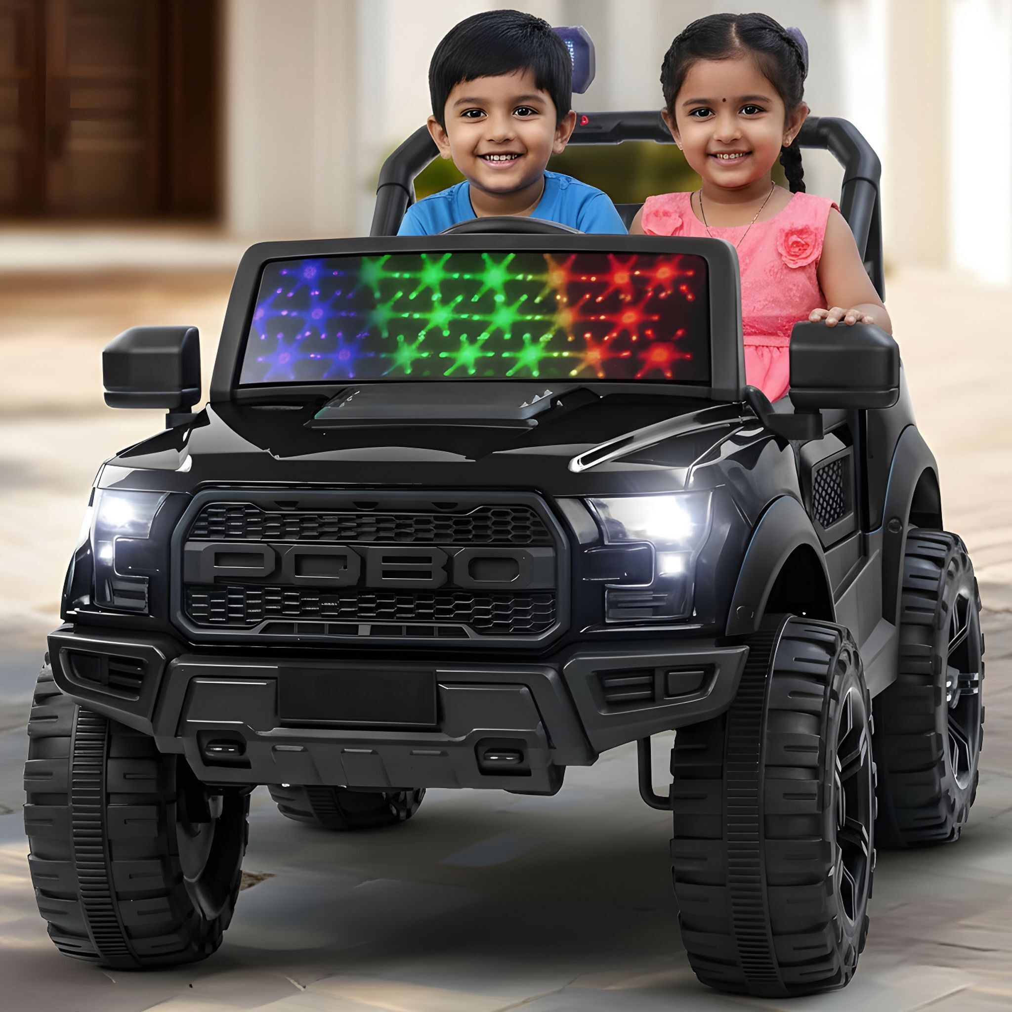 oh baby POBO (1-8Yrs) 4X4 Motors Car For Kids Jeep Battery Operated Ride On-picture-11