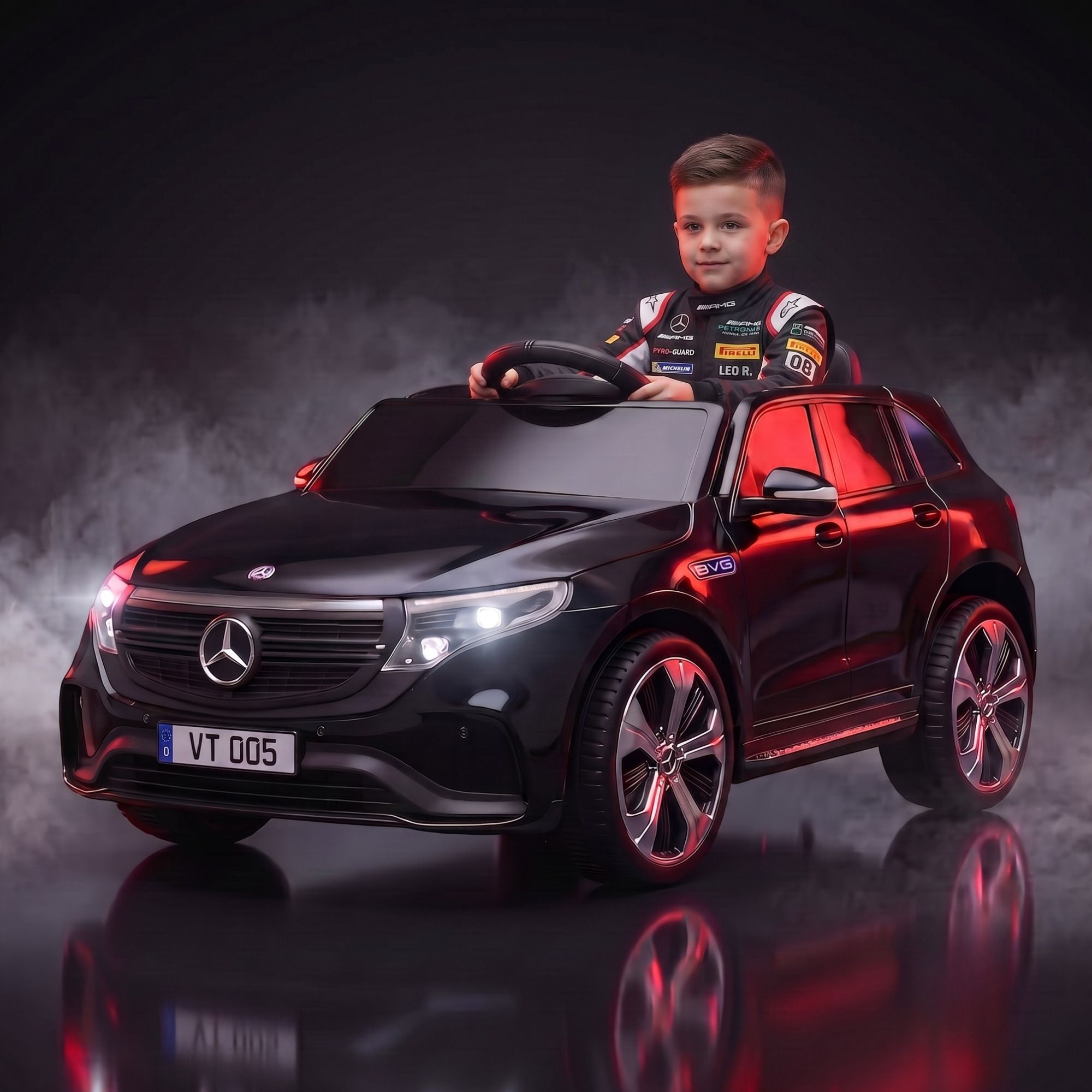 Vini Toys Battery Operated Car for Kids, Openable Doors & Foot Accelerator Car Battery Operated Ride On-image-10