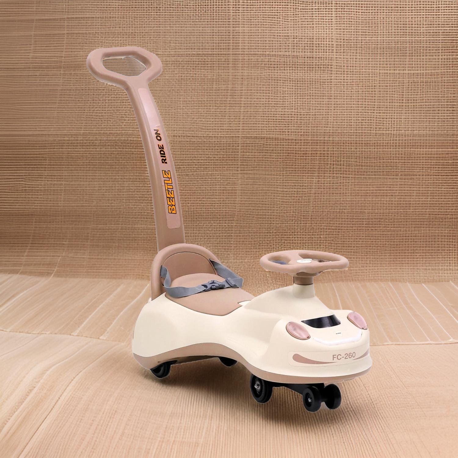 funride Beetle Swing Car Rider With Parental Handle with Steering Music and Lights Rideons & Wagons Non Battery Operated Ride On-picture-49