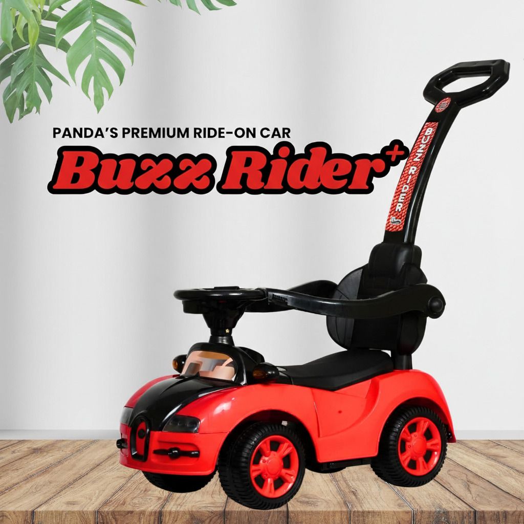 Buzz+ Rider Ride-On Car for Kids | Music & Horn Steering | Back Support Handle Rideons & Wagons Non Battery Operated Ride On-image-42