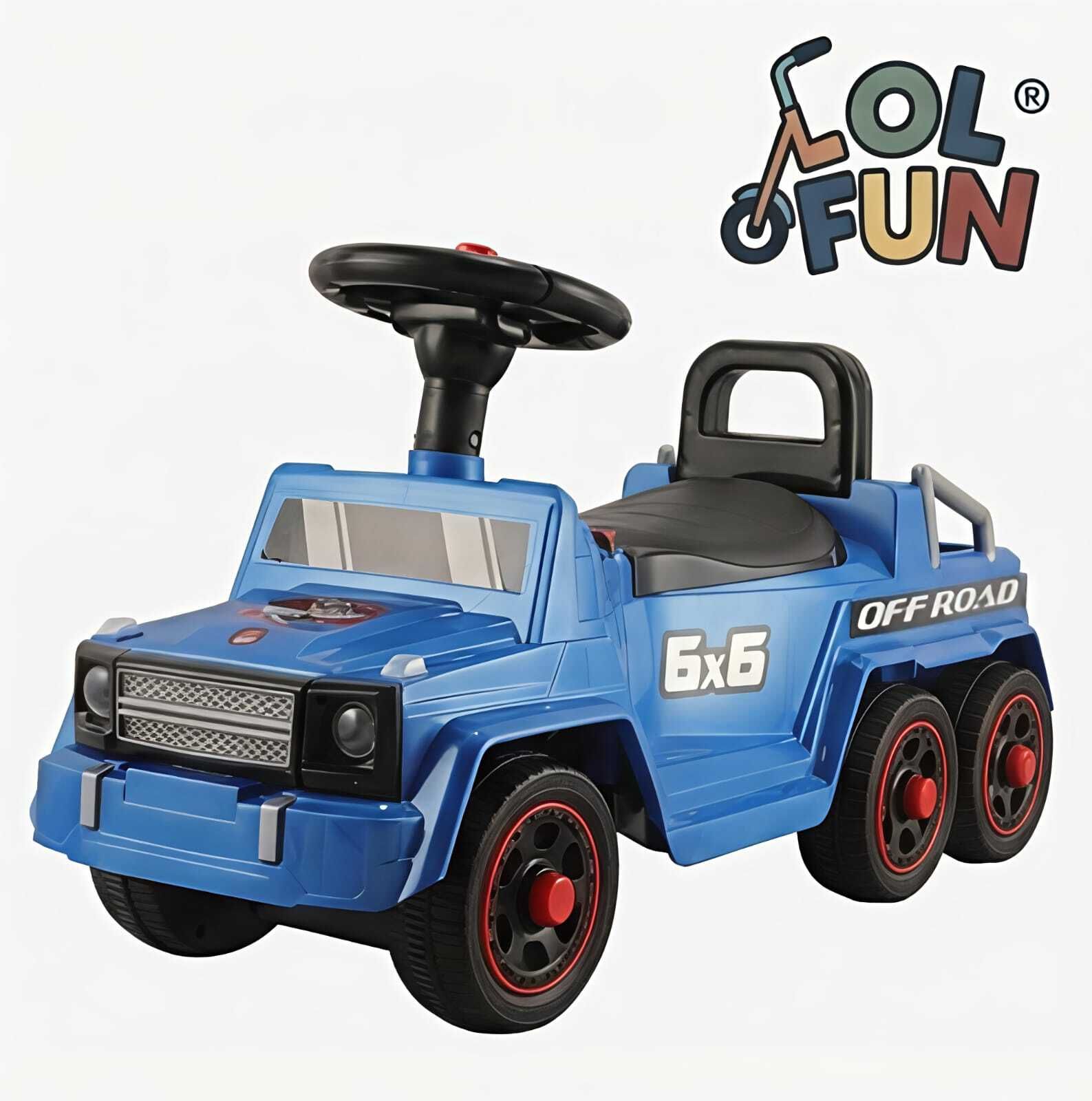 6x6 Off-Road Manual Push Ride-On Jeep with Music & LED Lights for Kids Jeep Non Battery Operated Ride On-image-0