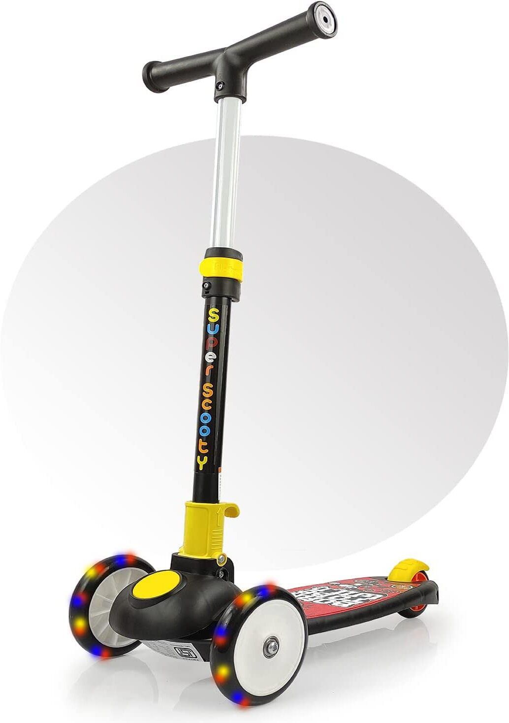 LED WHEEL KID SCOOTER,ADJUSTABLE HEIGHT, 50KG WEIGHT CAPACITY,FOLDABLE STRUCTURE Rideons & Wagons Non Battery Operated Ride On-image-30
