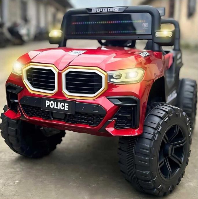 Kids Battery Operated Police Jeep with Remote Control LED Lights Music Jeep Battery Operated Ride On-image-40