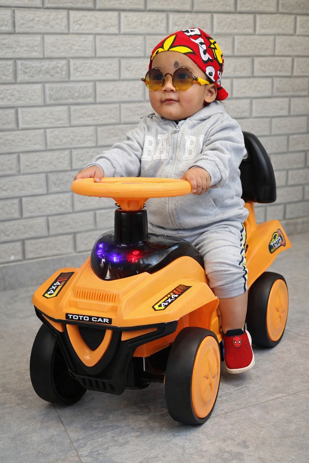 Toto Rider Kids Push Ride-On Car with Horn & LED Lights (1–4 Years) Car Non Battery Operated Ride On-image-37