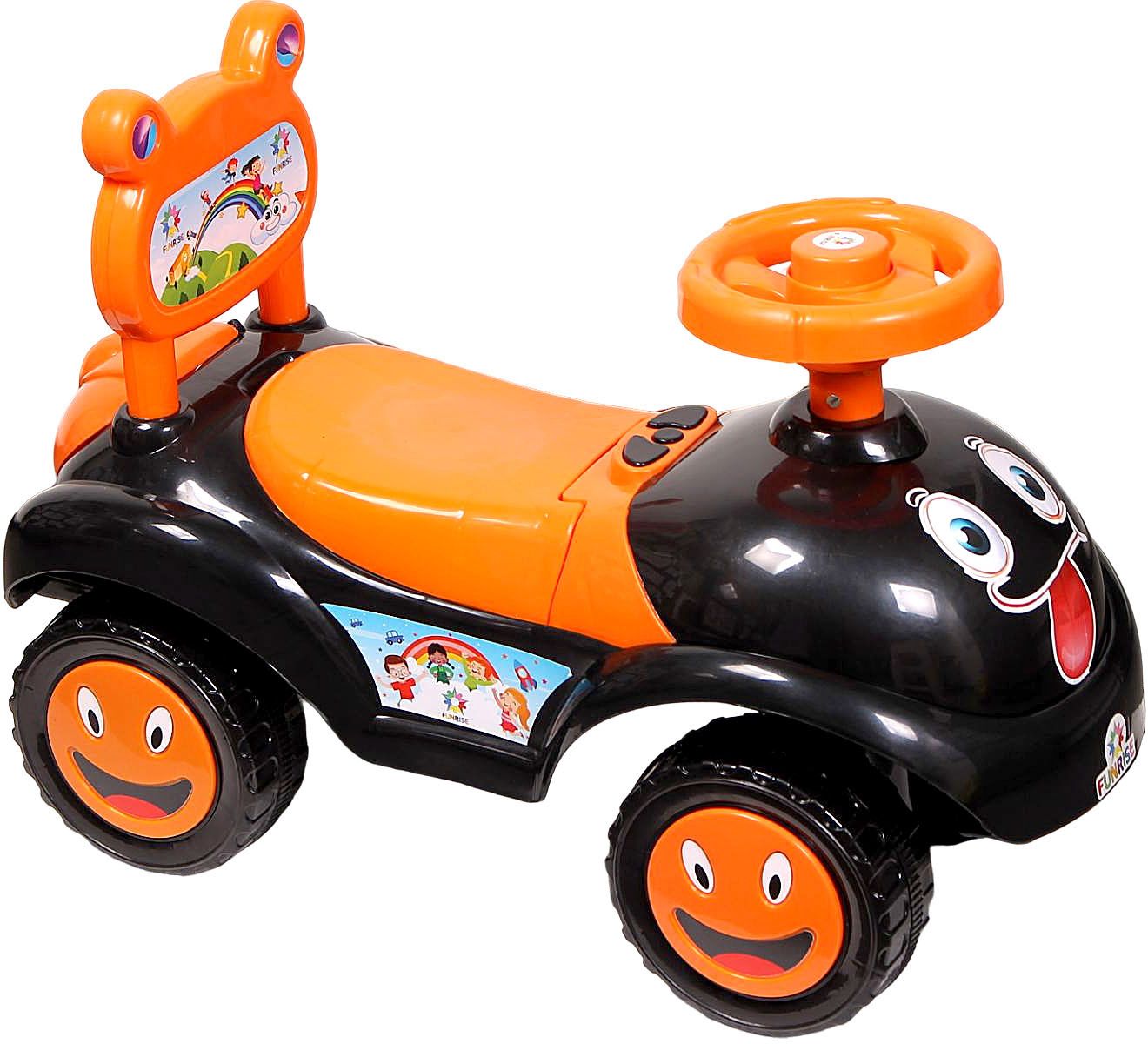 Musical Push Pull Orange Car Non Battery Operated Ride On-image-2