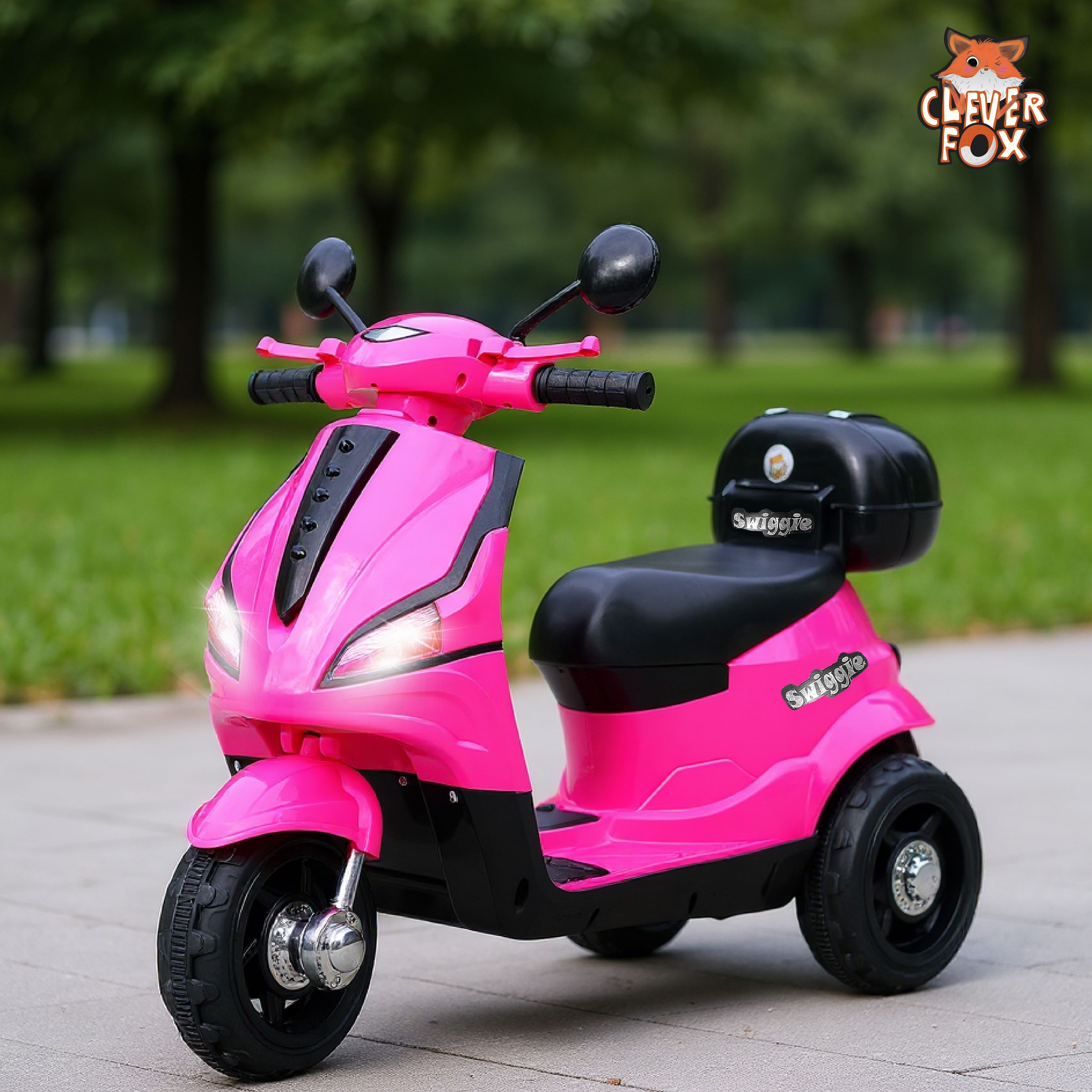 Kids Electric Scooter 3-Wheel Design Operated With Charger, Music, LED Lights Scooter Battery Operated Ride On