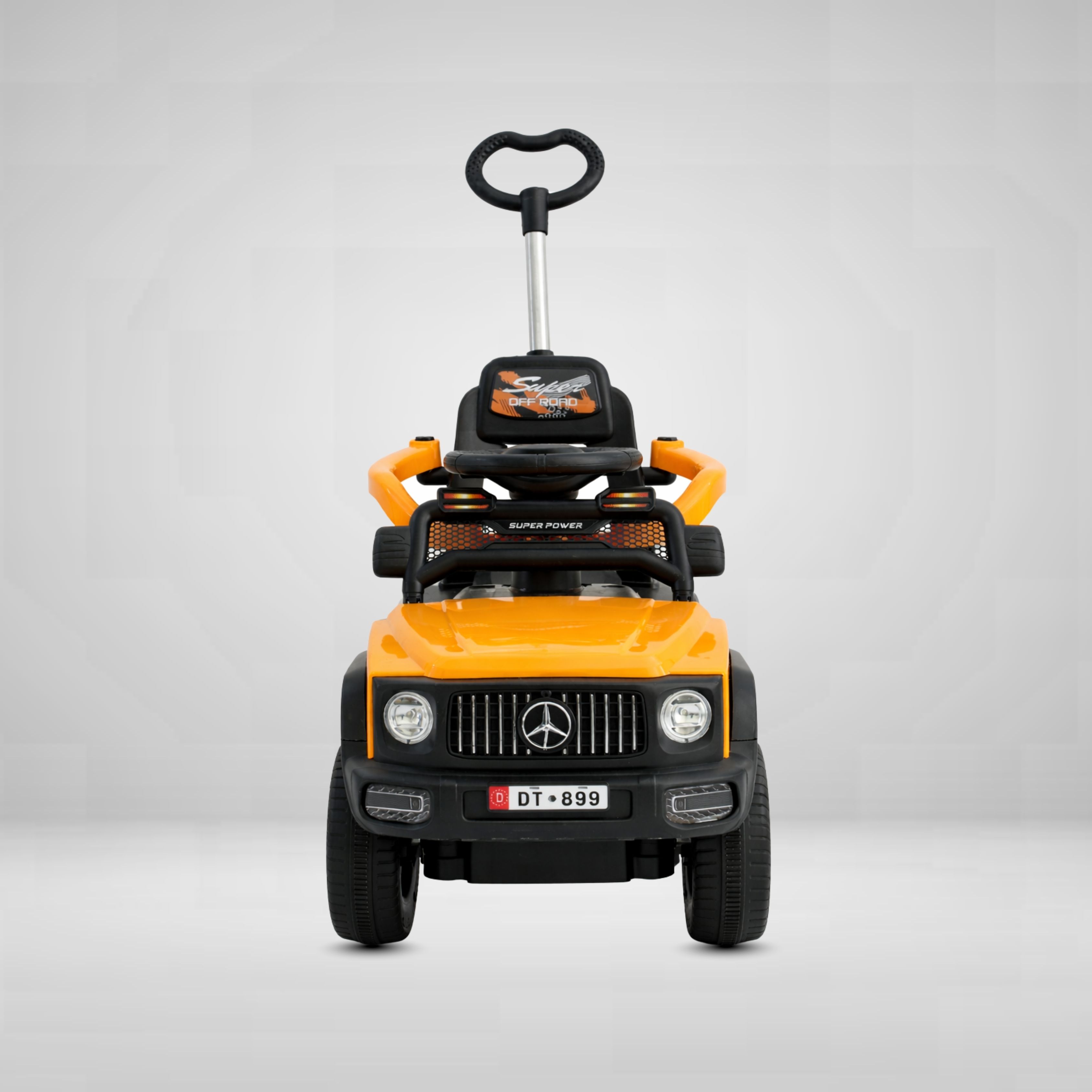 Fun Wheels Kids Manual Ride On Push Car with Parent Handle,Music & Lights-ORANGE Rideons & Wagons Non Battery Operated Ride On-image-4