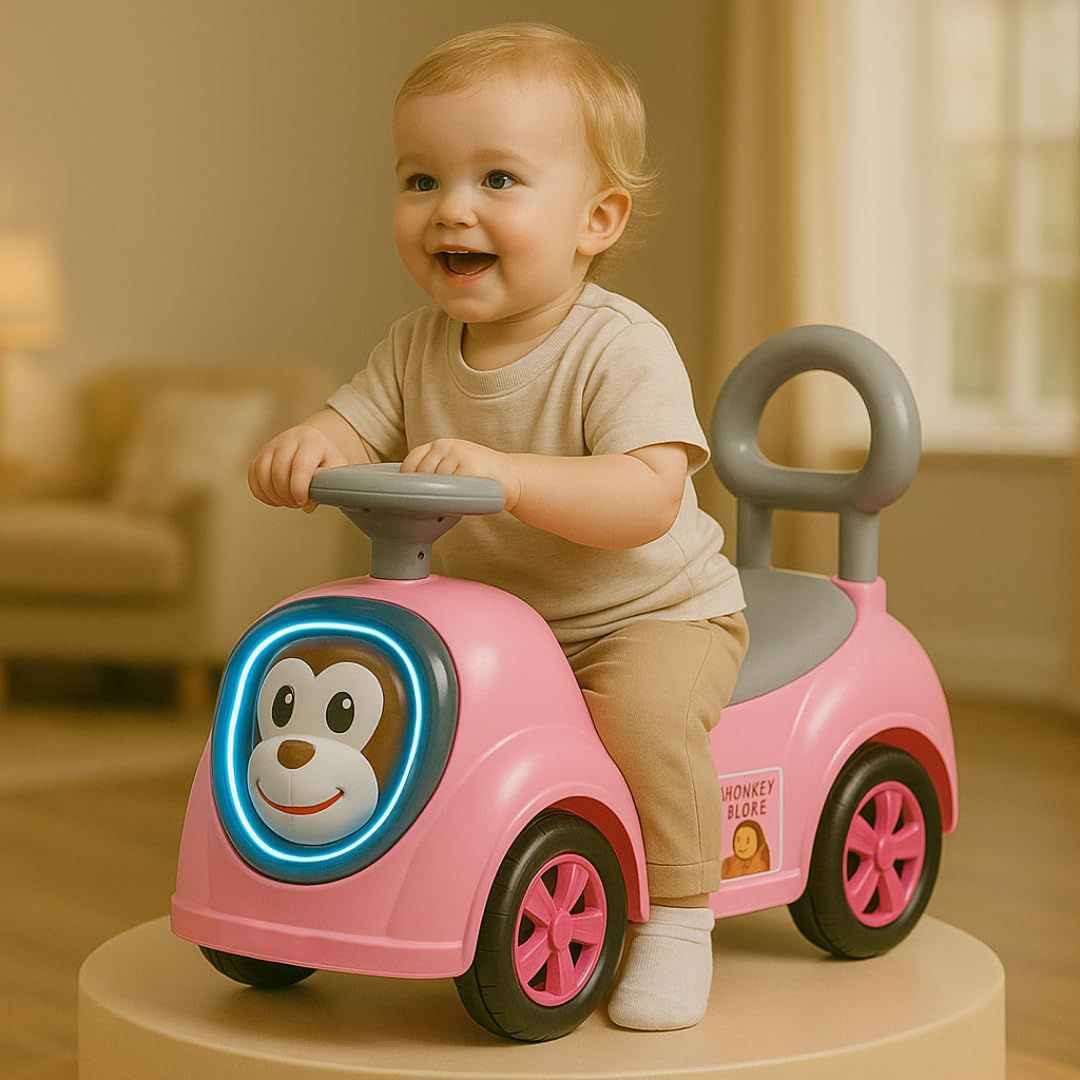 Ride On Car for Kids Baby Push Car with Steering & Light Rideons & Wagons Non Battery Operated Ride On-image-38
