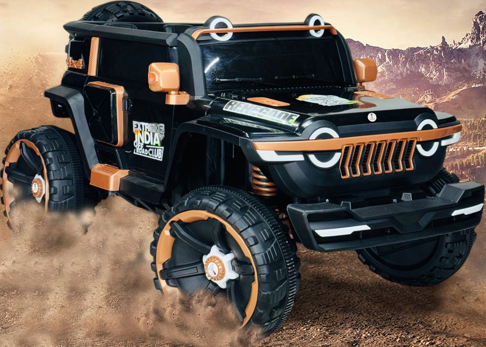 Big Jumbo Size 4x4 Off-Road Electric Car With Openable Doors Big Wheels Jeep Battery Operated Ride On-image-8