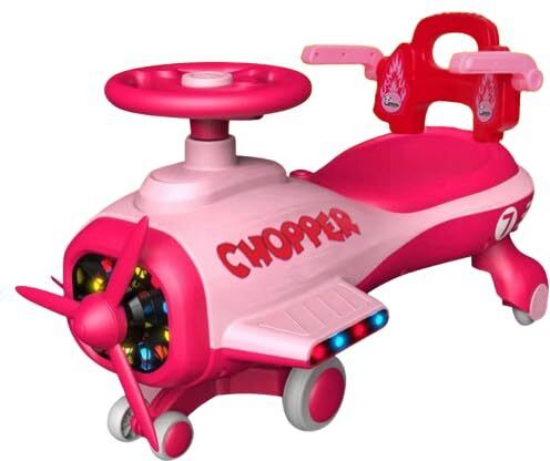 Swing Car Chopper for Kids with Music & Horn Steering Light Rideons & Wagons Non Battery Operated Ride On-image-4