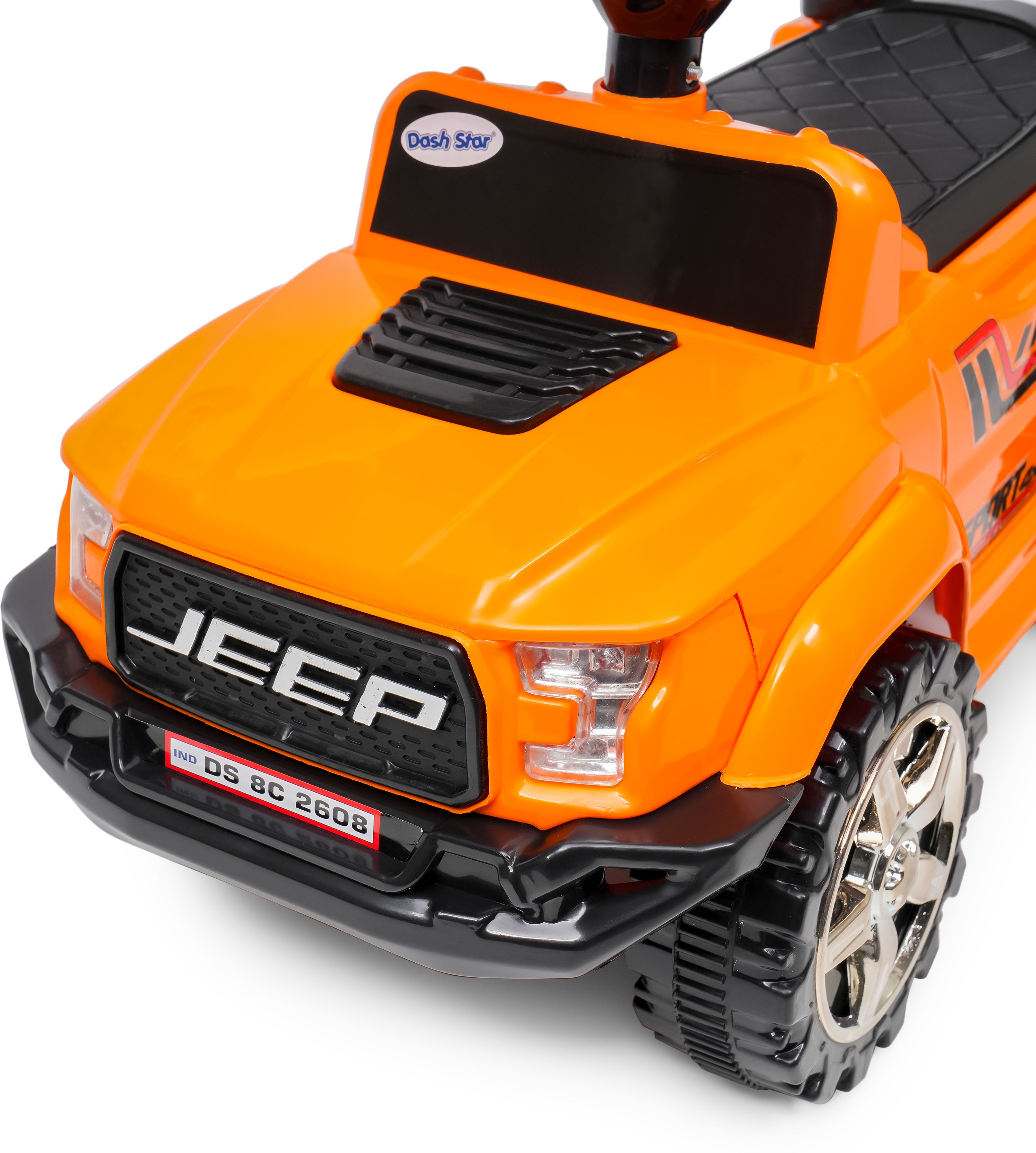 Dstar Jeep4x4 Ride on Jeep for Kids |Music & Horn| Backrest Storage & Big Wheels Jeep Non Battery Operated Ride On-image-2