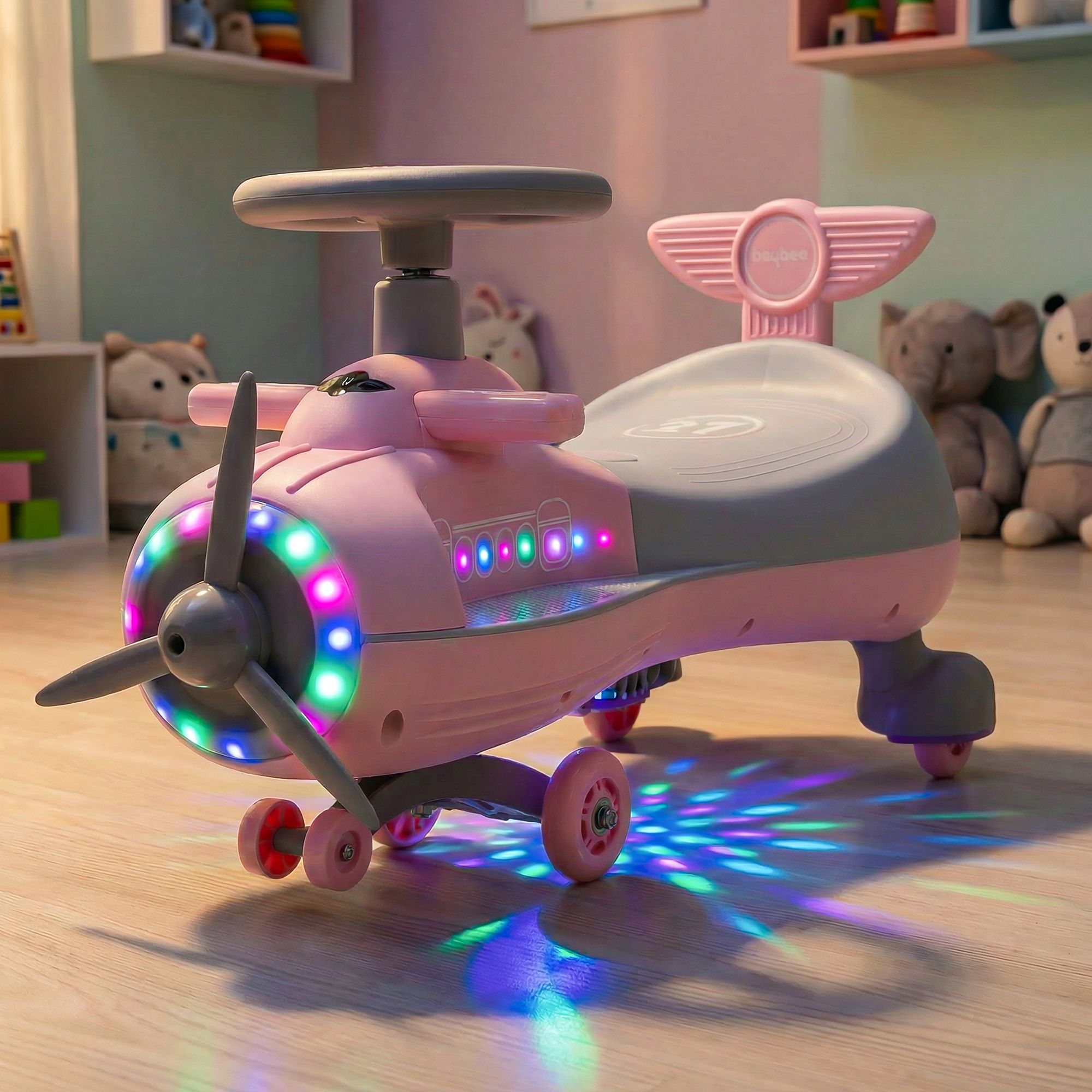 Cruzo Magic Swing Car for Kids Push Ride on Toy Baby Car with RGB Lights & Music Rideons & Wagons Non Battery Operated Ride On-image-32