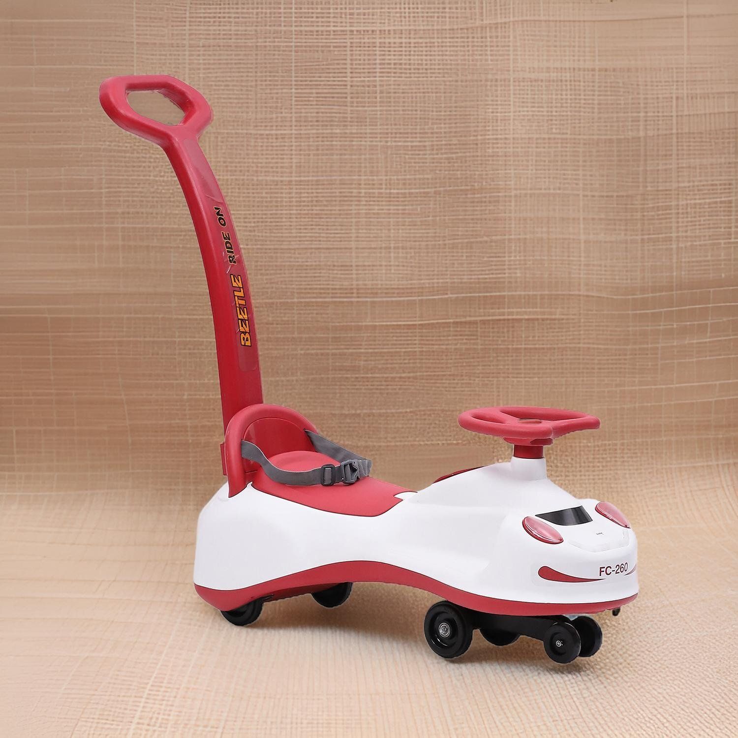 Beetle Swing Car Rider With Parental Handle with Steering Music and Lights Rideons & Wagons Non Battery Operated Ride On-image-44
