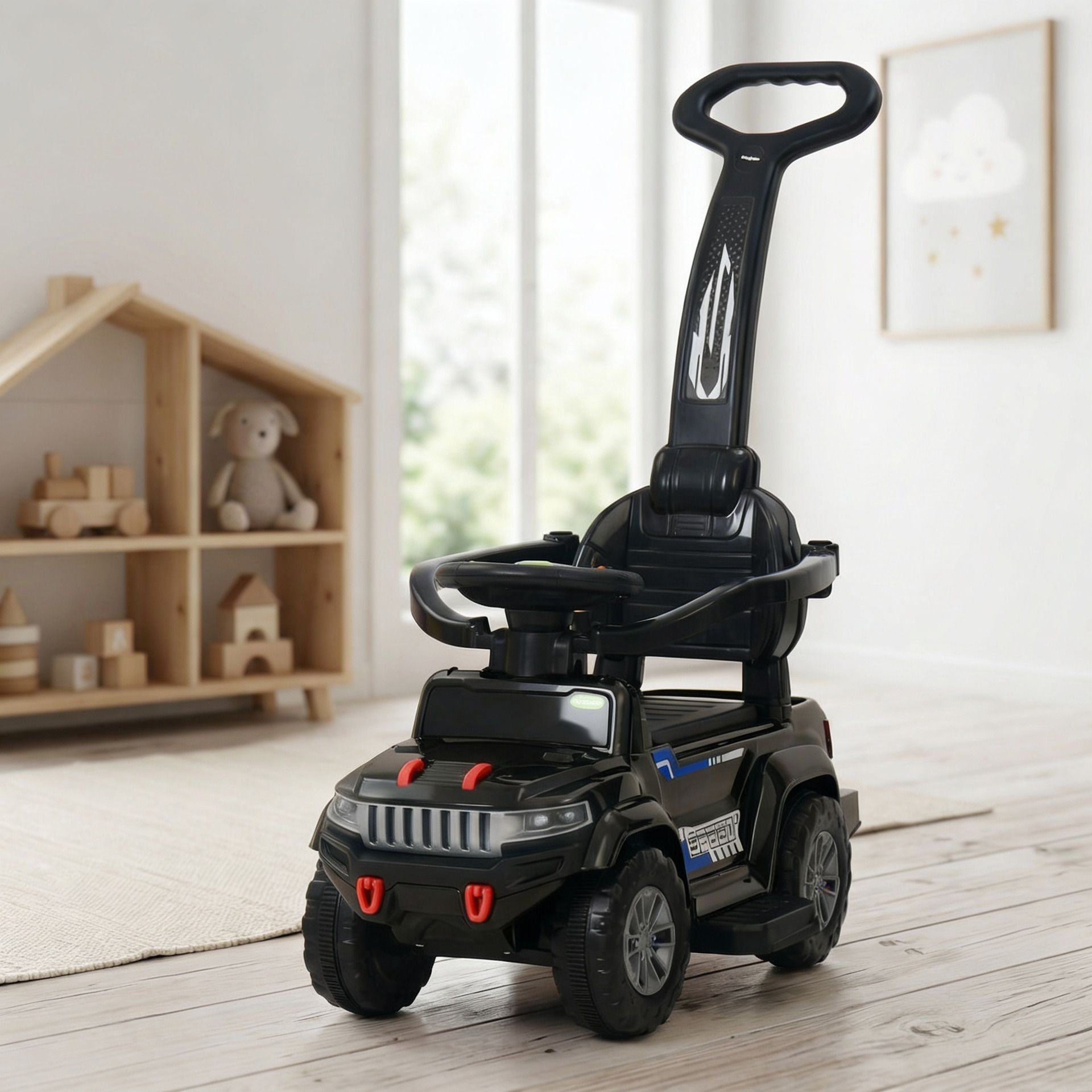 Ride on Cars for Kids | Portable Baby Push Rideons with Parental Handle Rideons & Wagons Non Battery Operated Ride On-image-45