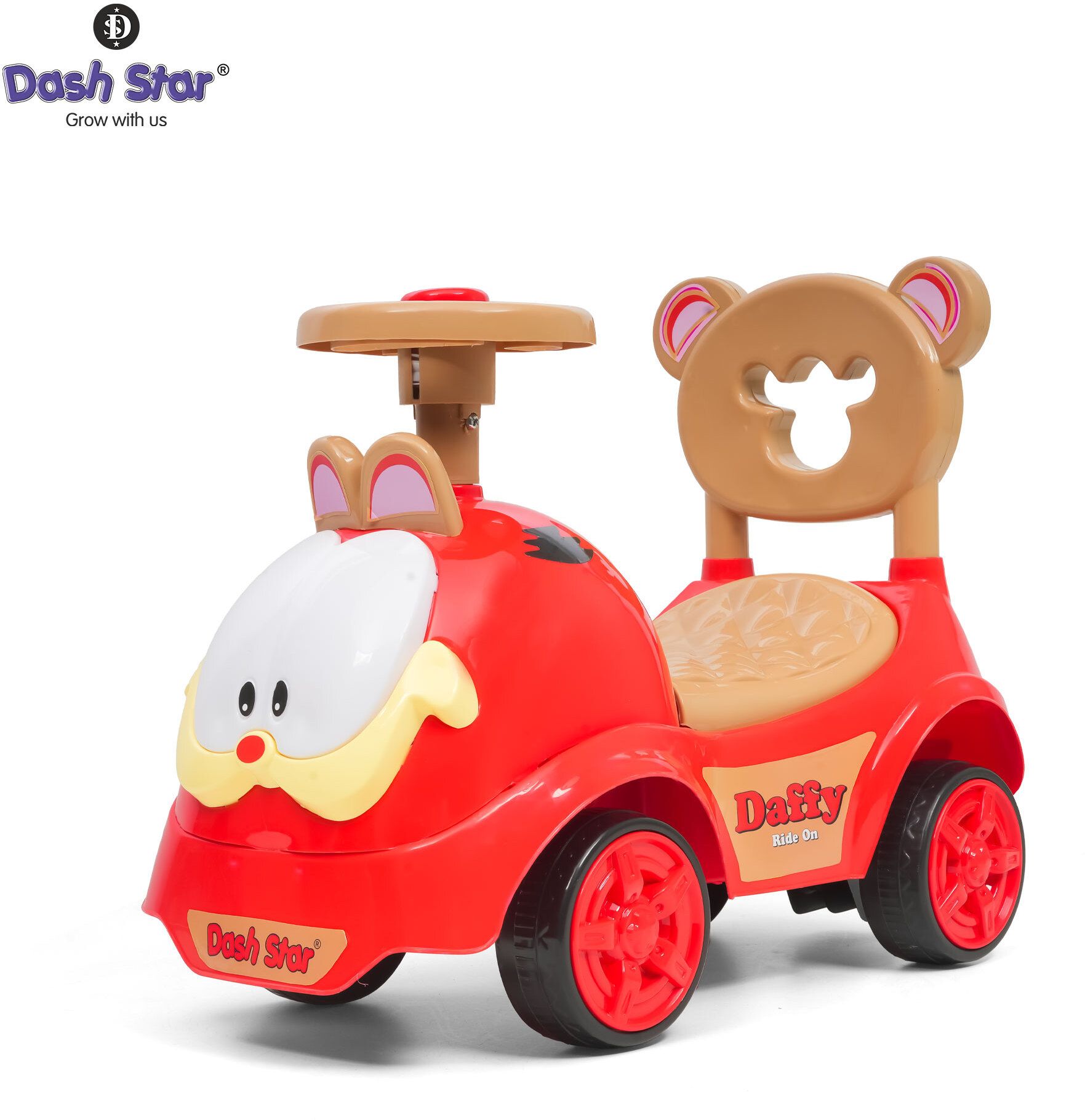 Daffy Kids Ride On Push Car | Steering Wheel Manual Car Toy for Toddlers Car Non Battery Operated Ride On-image-3