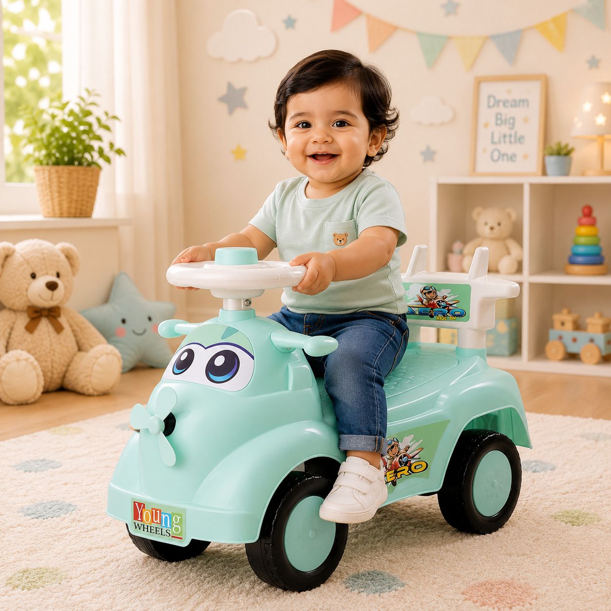 Kids Ride on Swing Car with Back Support Rideons & Wagons Battery Operated Ride On-image-11
