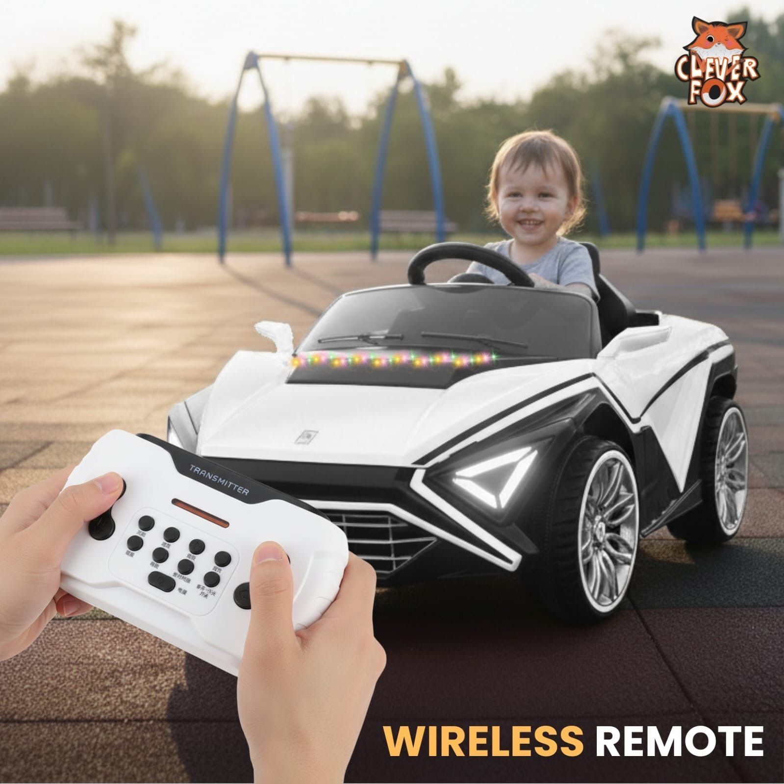 White FF Electric Ride On for Kids, 12V Battery Car 1-6 Yrs Jeep Battery Operated Ride On-image-44